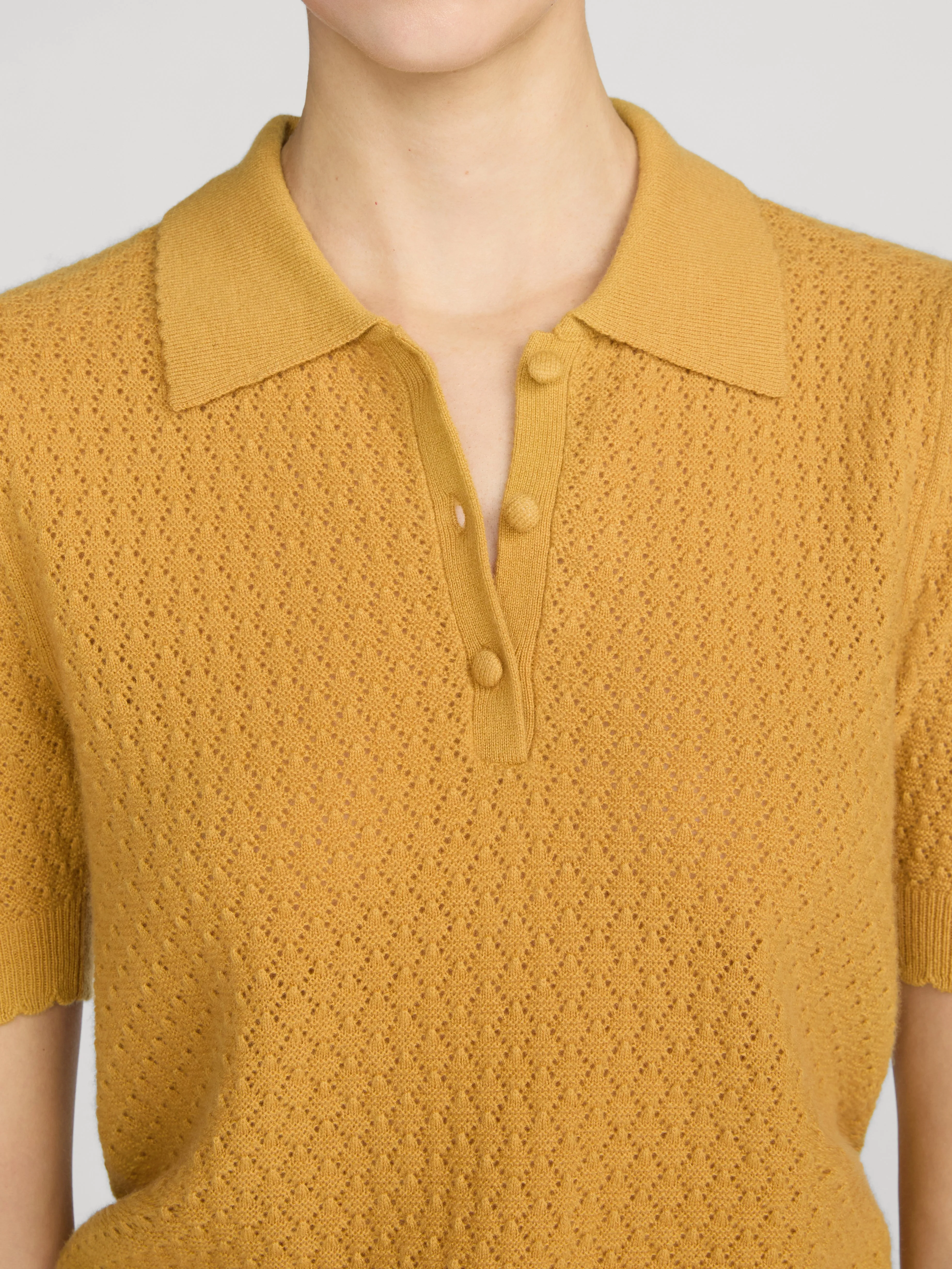 The Honeycomb Polo -- Dijon sold by Frame Denim product image thumbnail 5