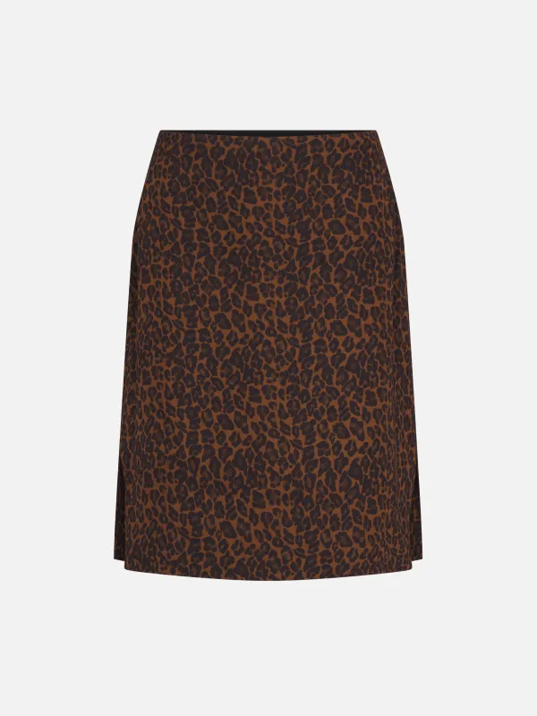 The Silk Siren Skirt -- Dark Leopard Multi made by Frame Denim