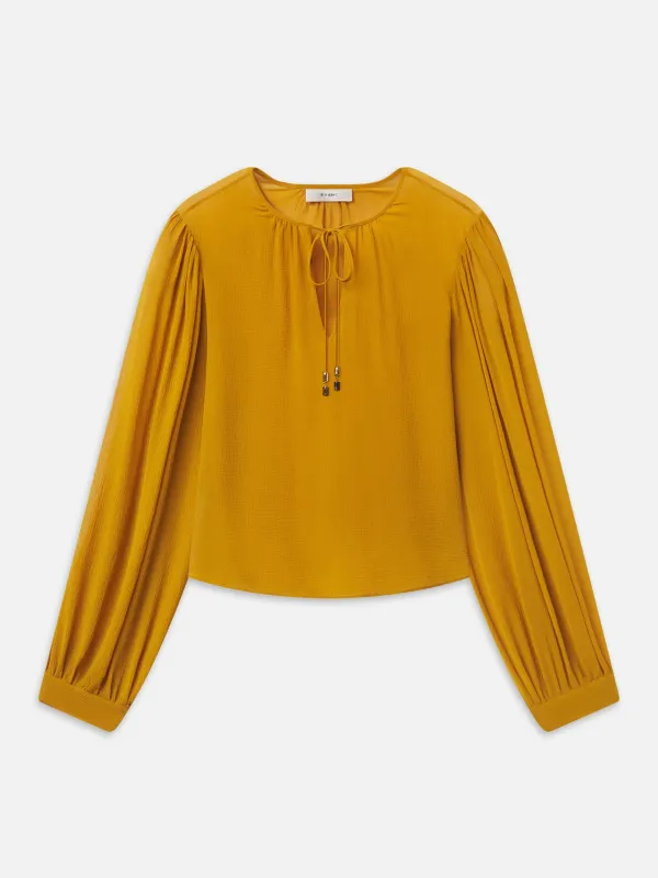 The Silk Amulet Blouse -- Dijon made by Frame Denim