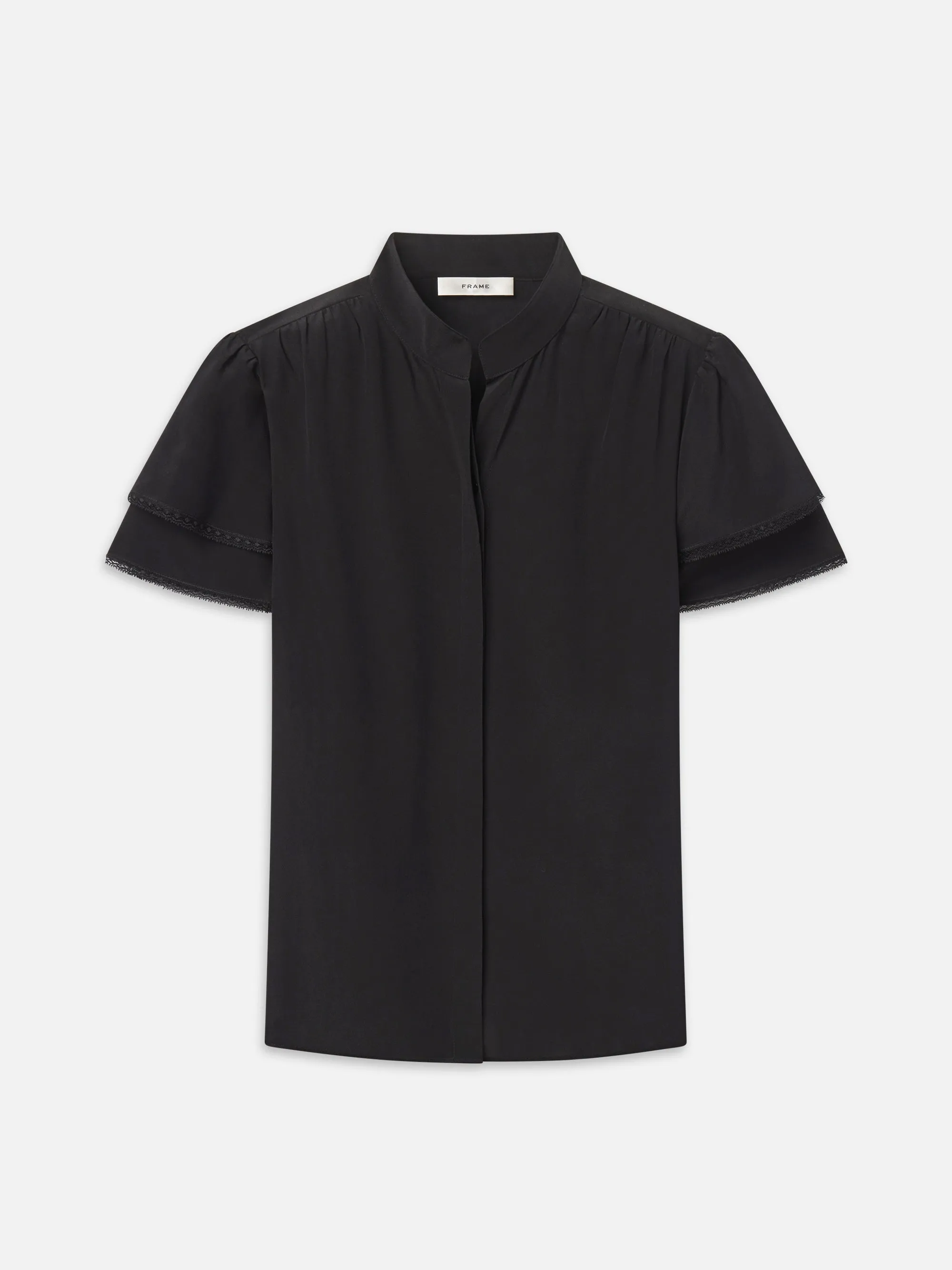 The Silk Arcadia Top -- Black sold by Frame Denim
