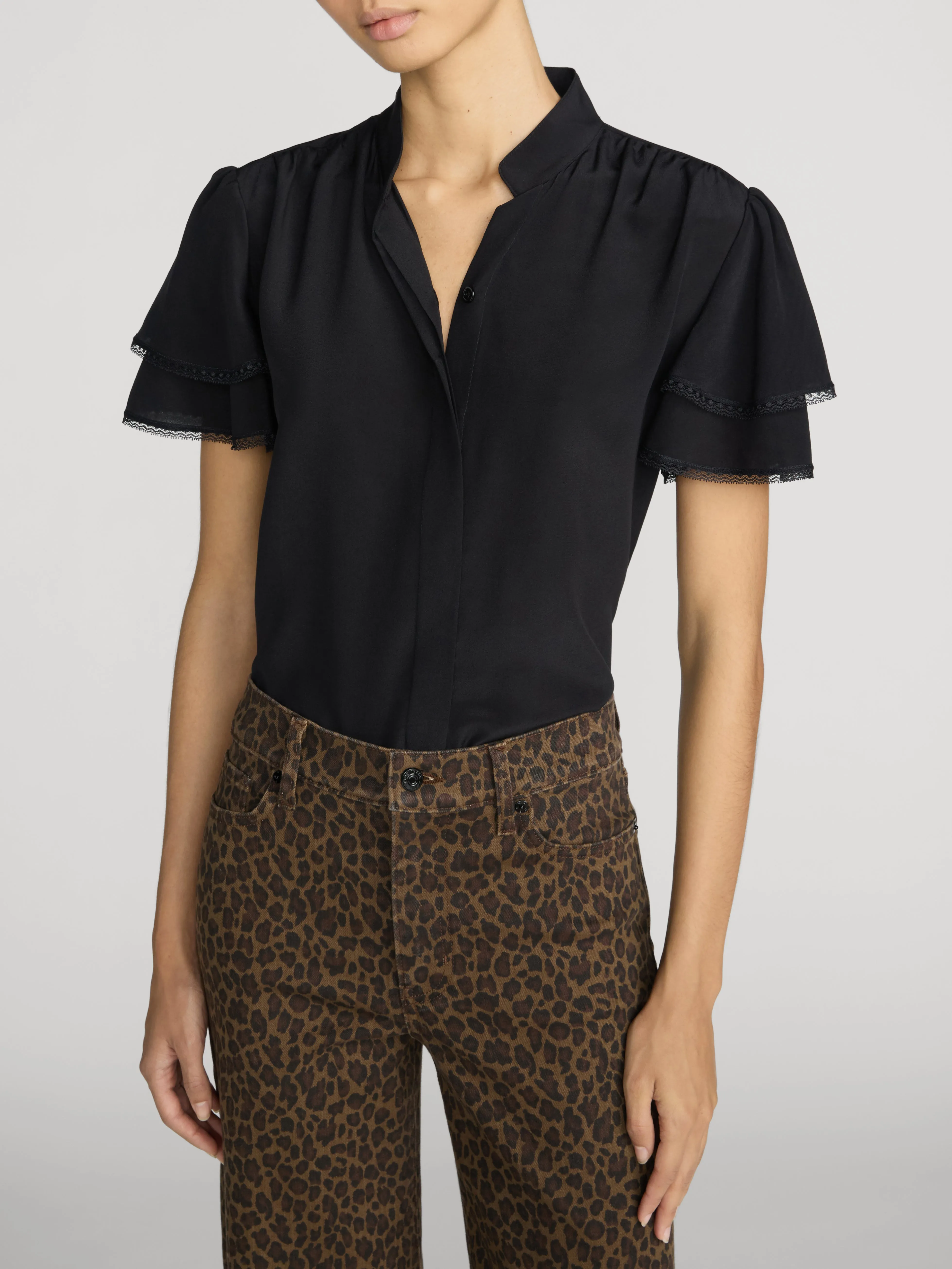 The Silk Arcadia Top -- Black sold by Frame Denim product image thumbnail 3