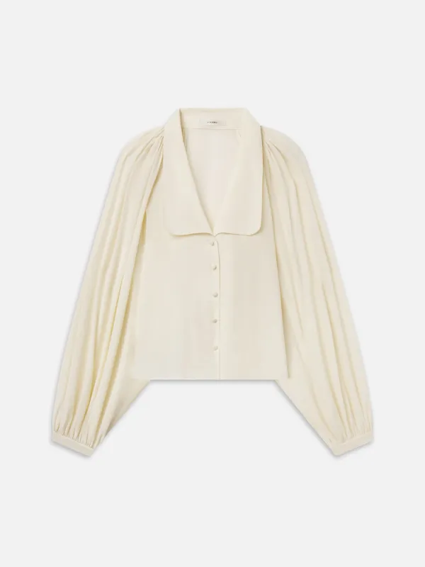 The Silk Gala Shirt -- Cream made by Frame Denim
