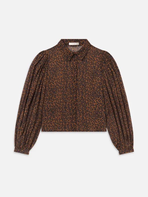 The Silk Prairie Shirt -- Light Leopard Multi made by Frame Denim