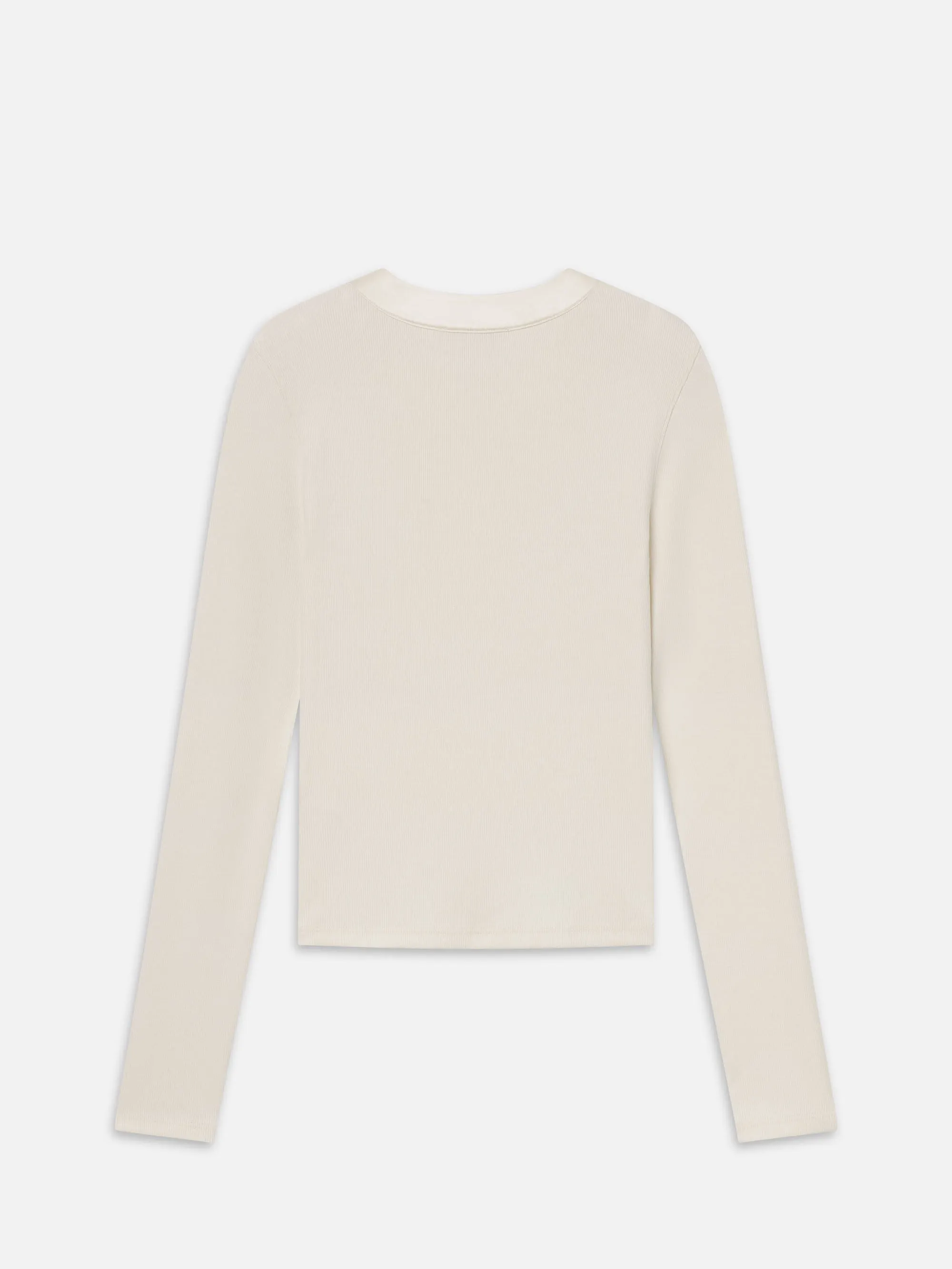 The Satin Trim Rib Henley -- Cream sold by Frame Denim product image thumbnail 2