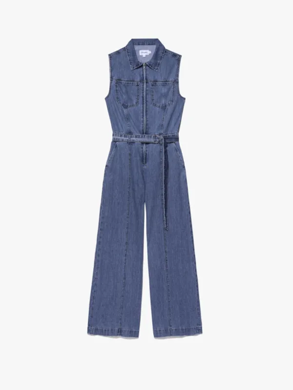 Sleeveless Wide Leg Jumpsuit -- Happy Indigo sold by Frame Denim
