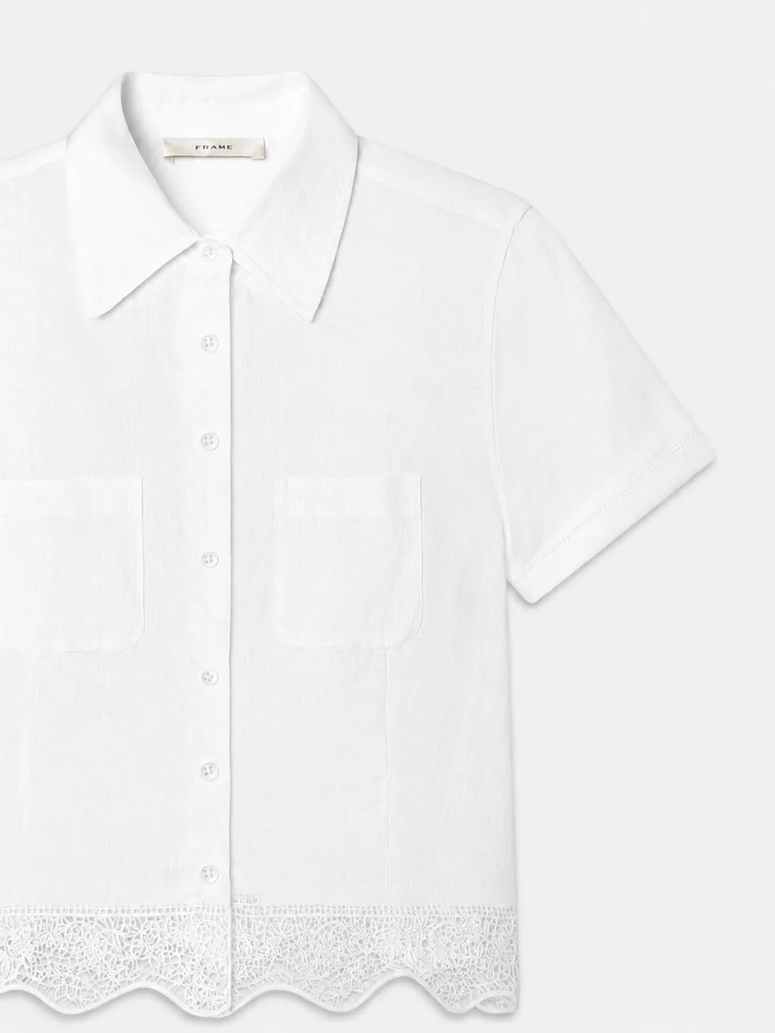 The Embroidered Seaside Shirt -- White sold by Frame Denim product image thumbnail 3