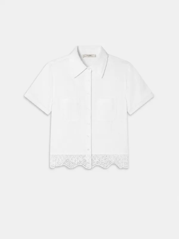 The Embroidered Seaside Shirt -- White made by Frame Denim