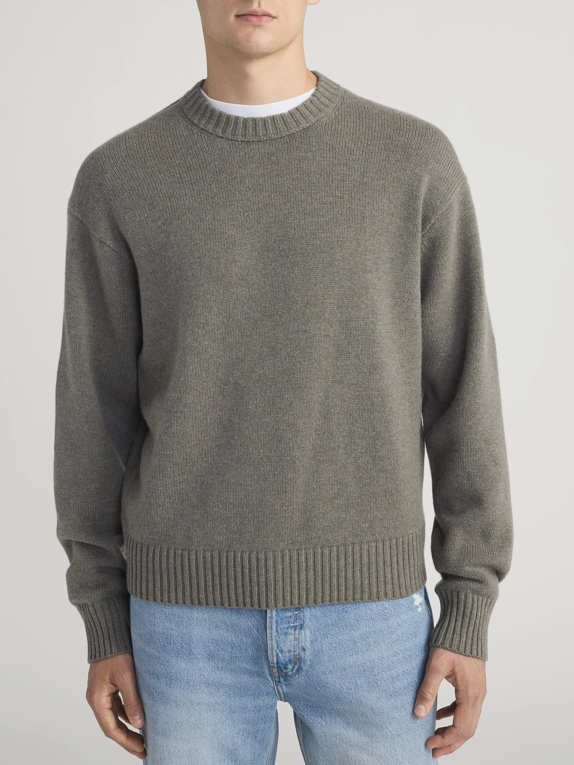 Cashmere Crewneck Sweater -- Smoky Green sold by Frame Denim product image thumbnail 3