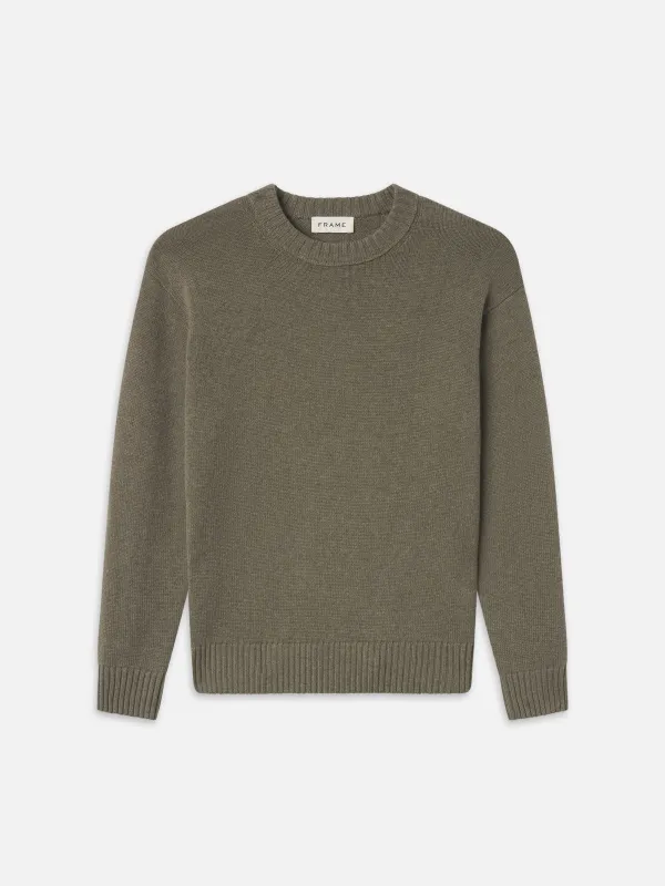 Cashmere Crewneck Sweater -- Smoky Green made by Frame Denim