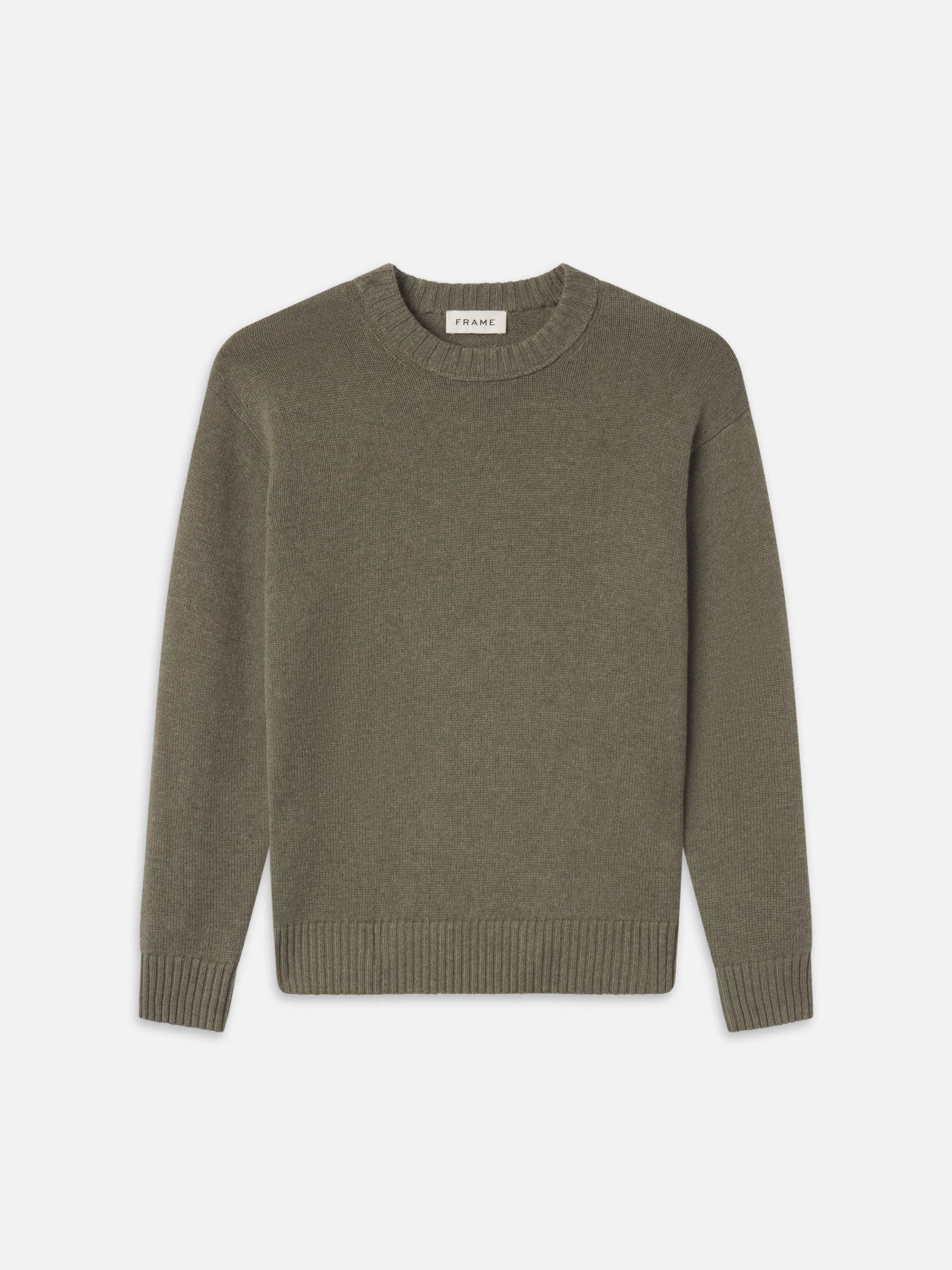 Cashmere Crewneck Sweater -- Smoky Green sold by Frame Denim