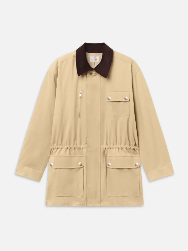 The Twill Safari Jacket -- Khaki made by Frame Denim