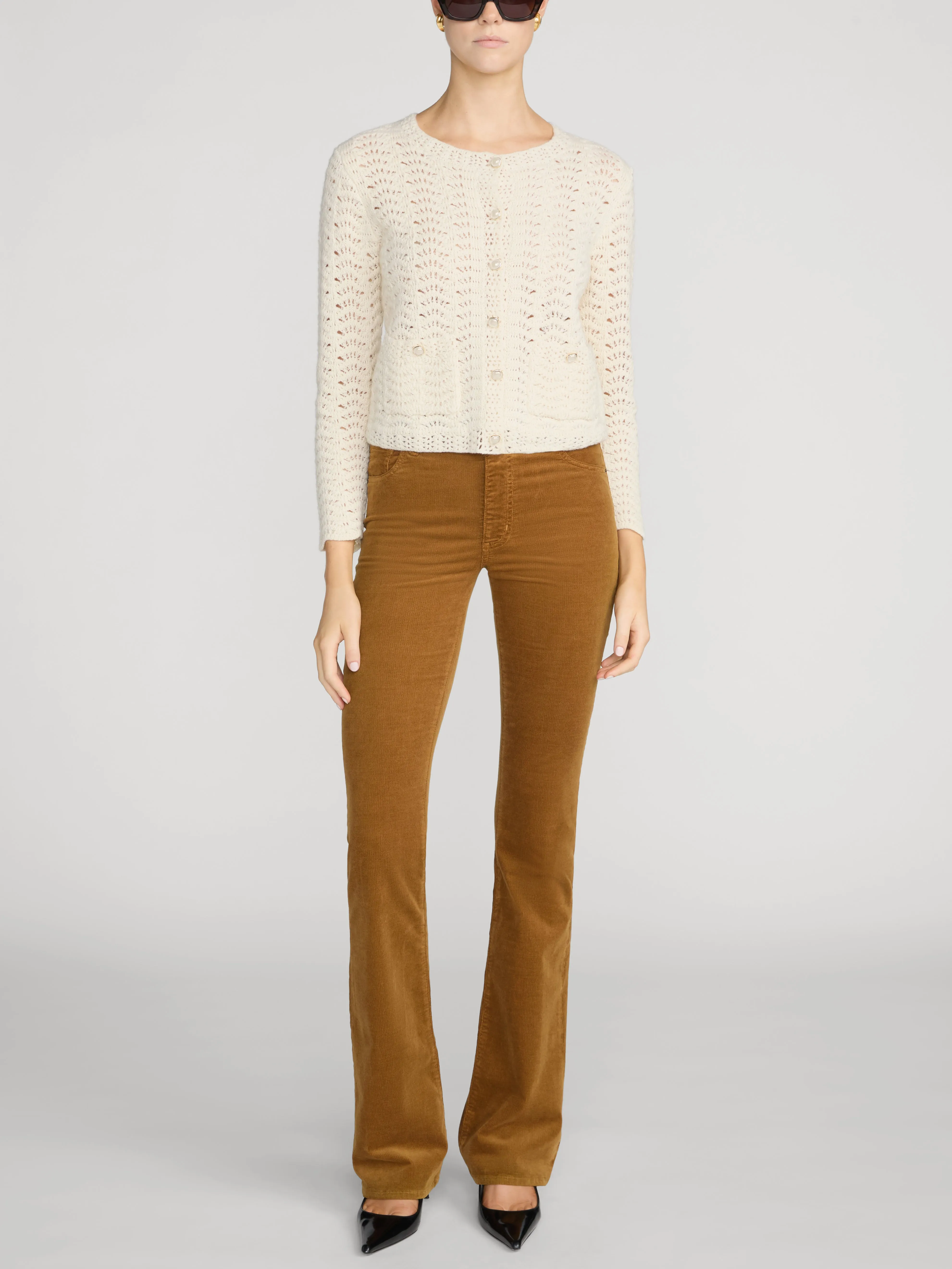 The Chevron Knit Cardi -- Biscuit sold by Frame Denim product image thumbnail 2