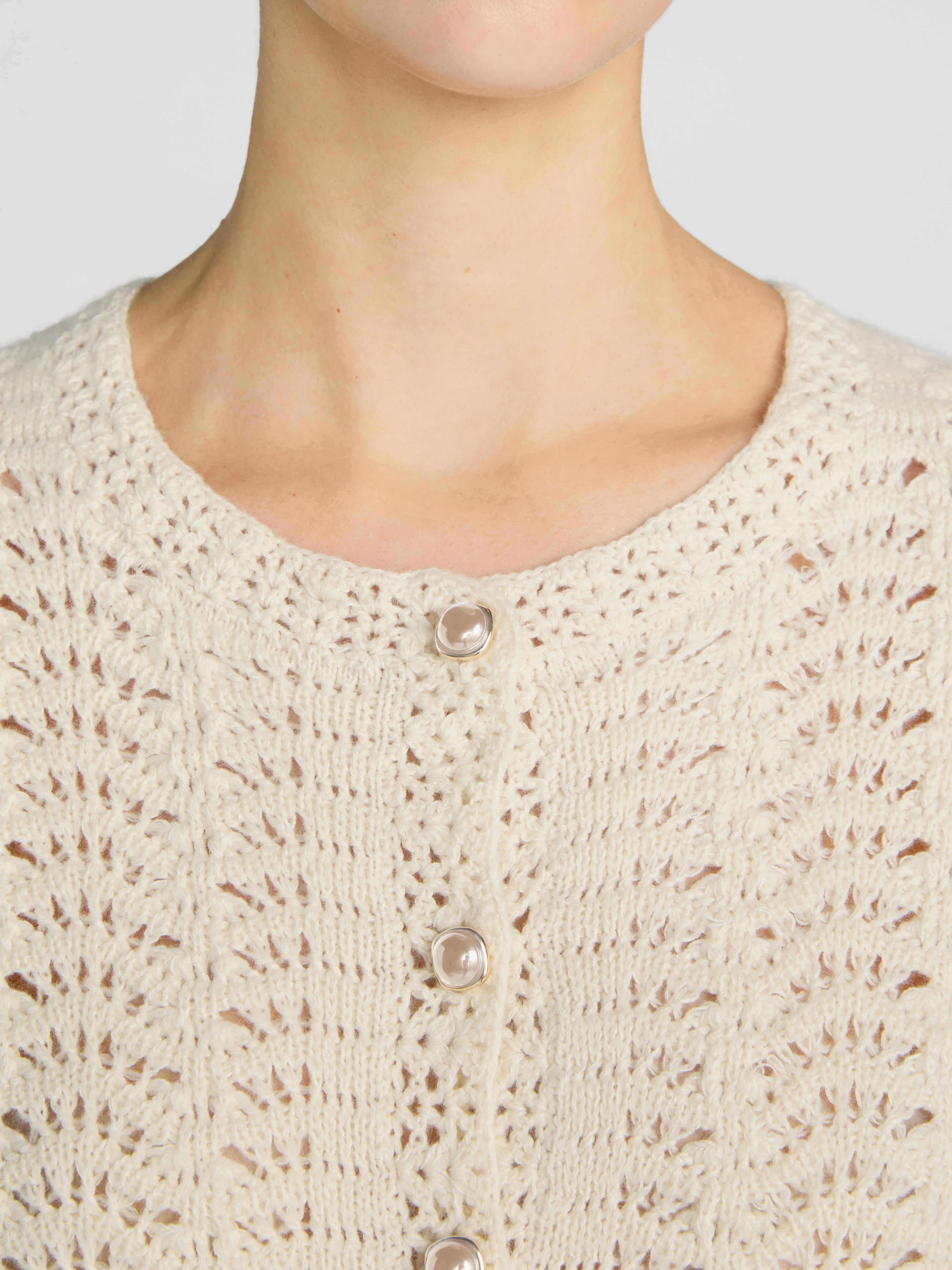 The Chevron Knit Cardi -- Biscuit sold by Frame Denim product image thumbnail 5