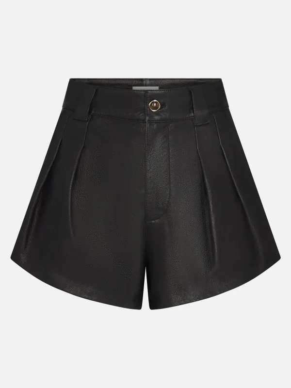 The Leather Structural Short -- Black made by Frame Denim