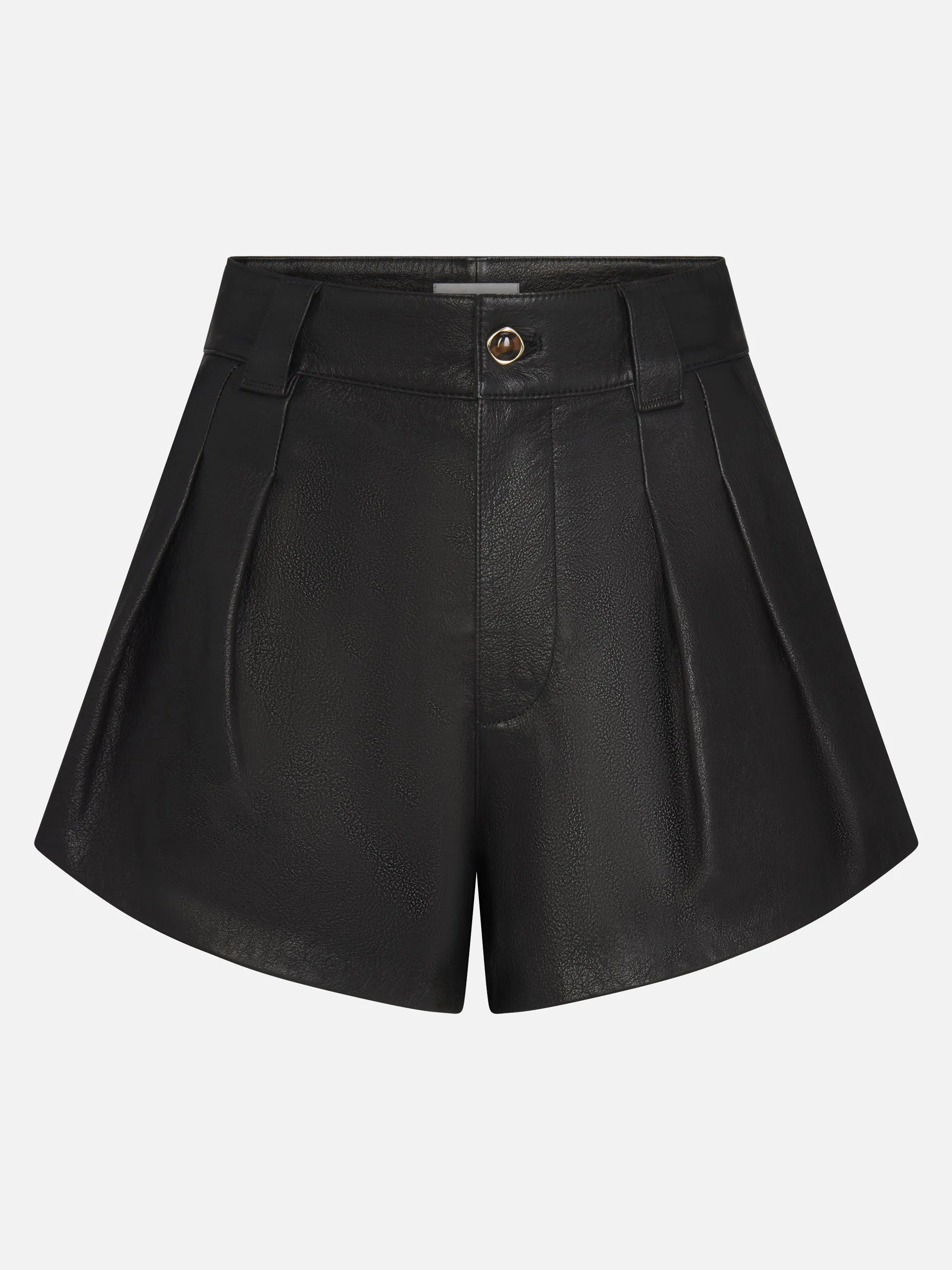 The Leather Structural Short -- Black sold by Frame Denim