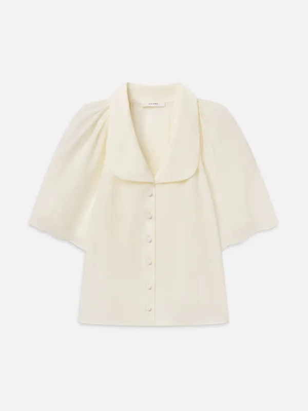 The Short Sleeve Silk Gala Shirt made by Frame Denim