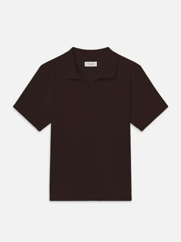 Textured Polo -- Brown made by Frame Denim