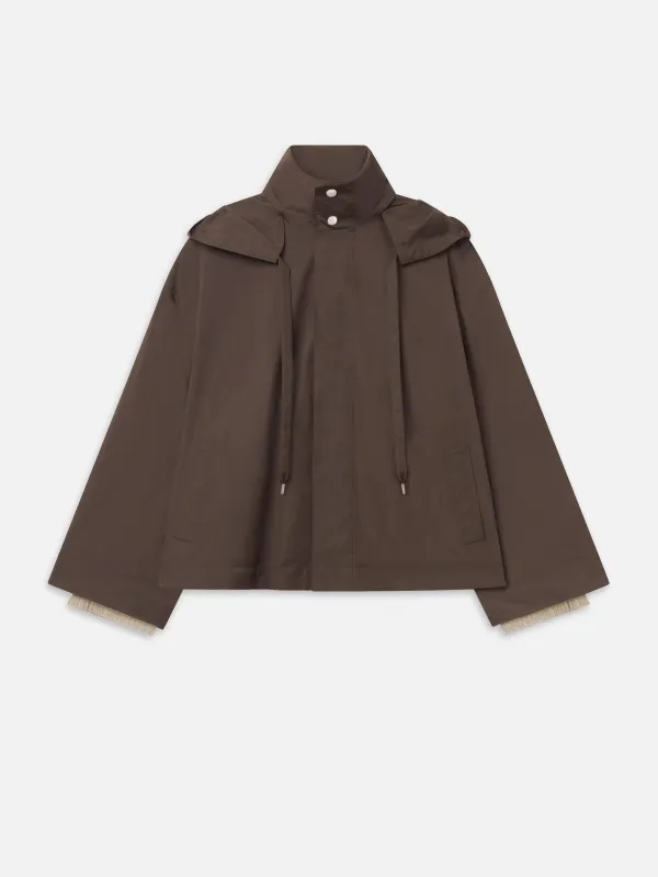 The Cropped Canopy Jacket -- Ash Brown made by Frame Denim
