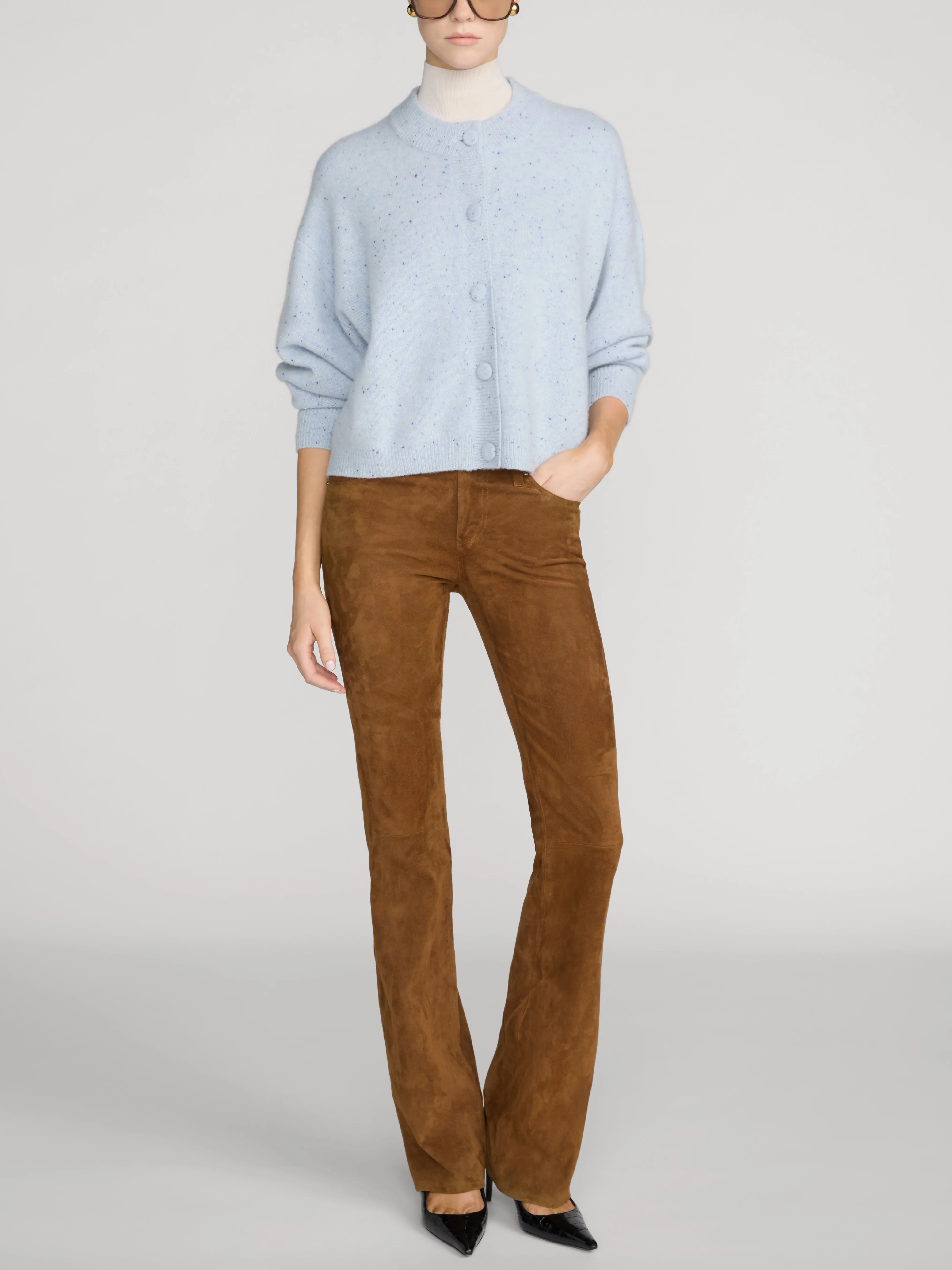 The Lightweight Fleck Cardi -- Light Blue sold by Frame Denim product image thumbnail 2