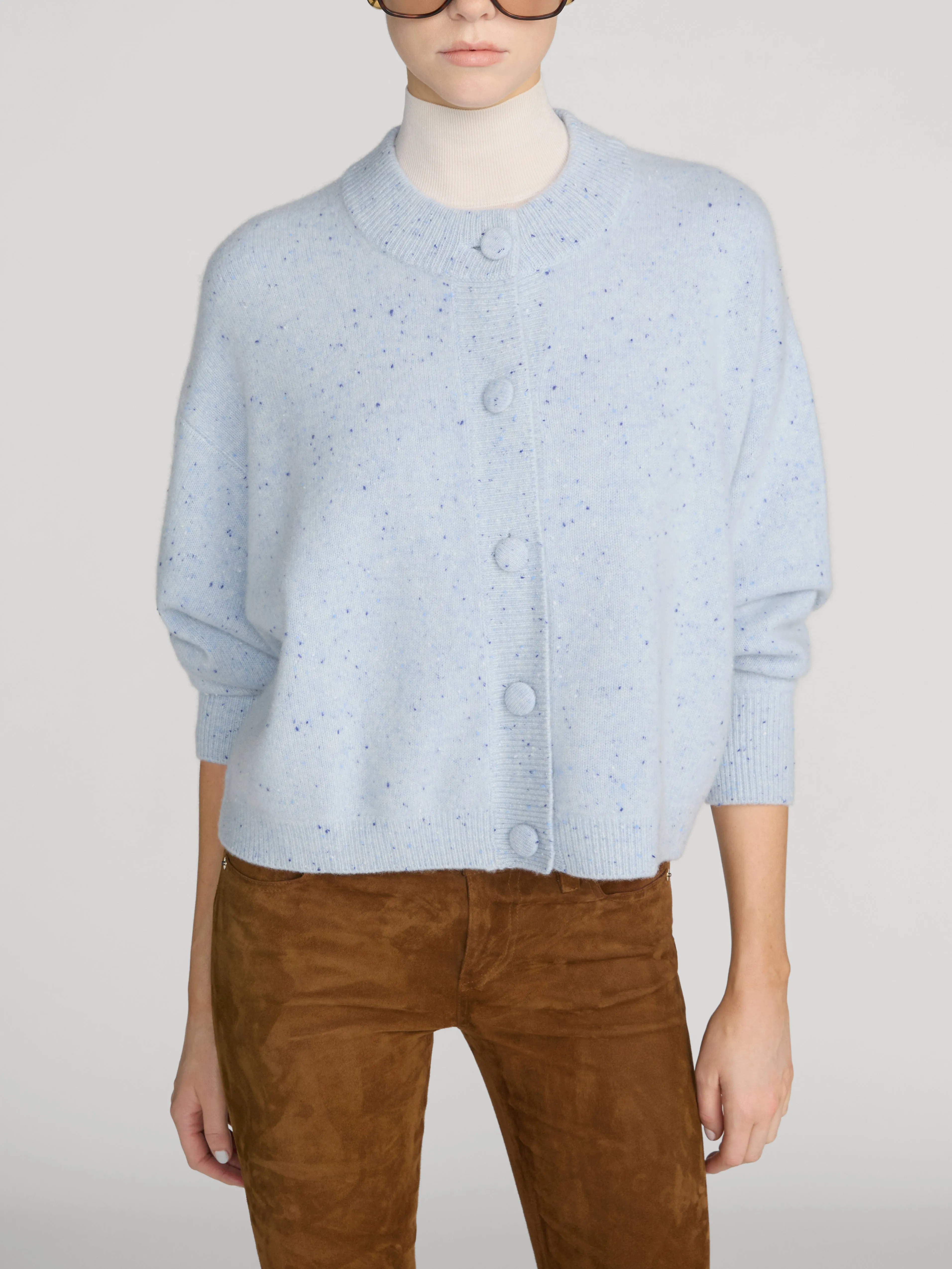 The Lightweight Fleck Cardi -- Light Blue sold by Frame Denim product image thumbnail 3