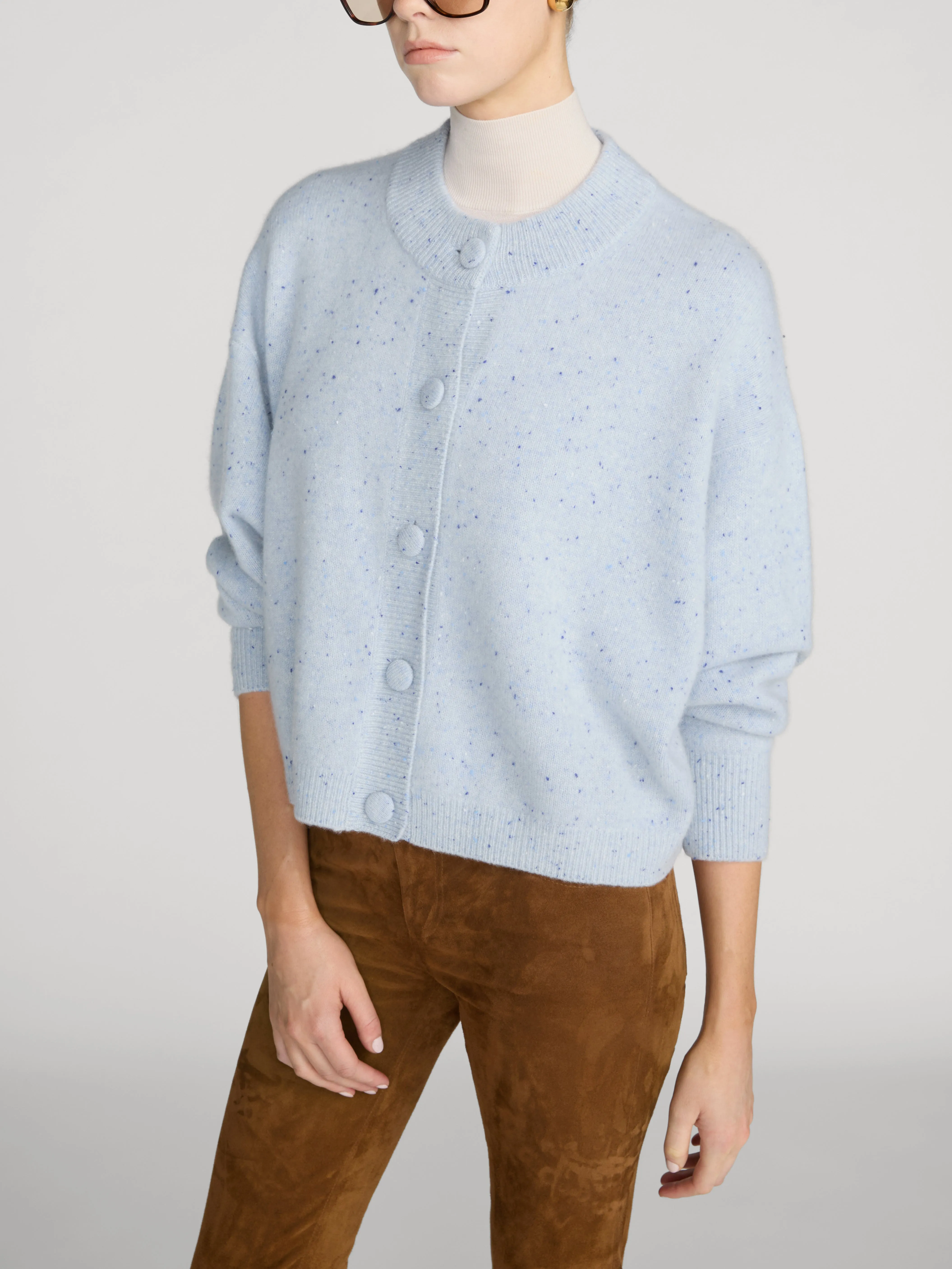The Lightweight Fleck Cardi -- Light Blue sold by Frame Denim product image thumbnail 4