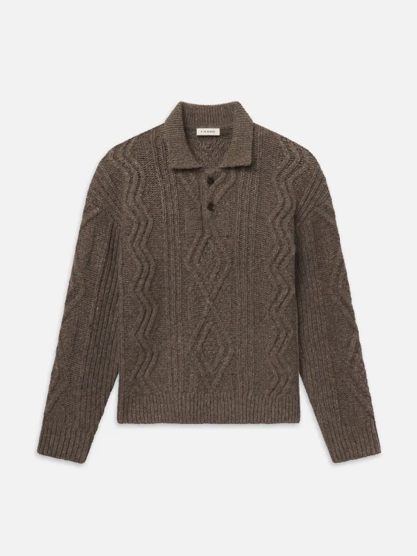 Cable Polo Sweater made by Frame Denim