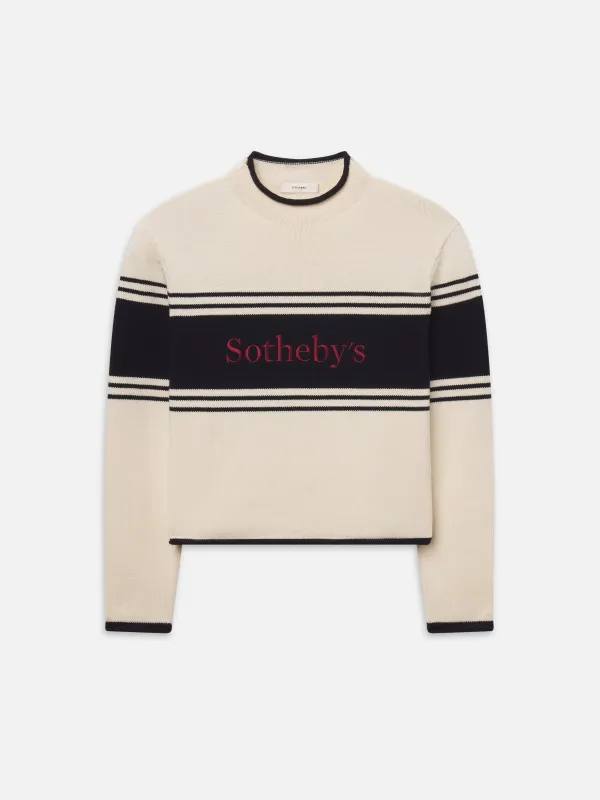 Sotheby's Rolled Sweater -- Cream Multi made by Frame Denim