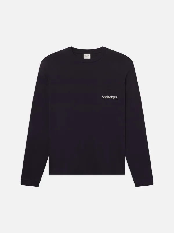 Sotheby's Long Sleeve Tee -- Navy Washed made by Frame Denim
