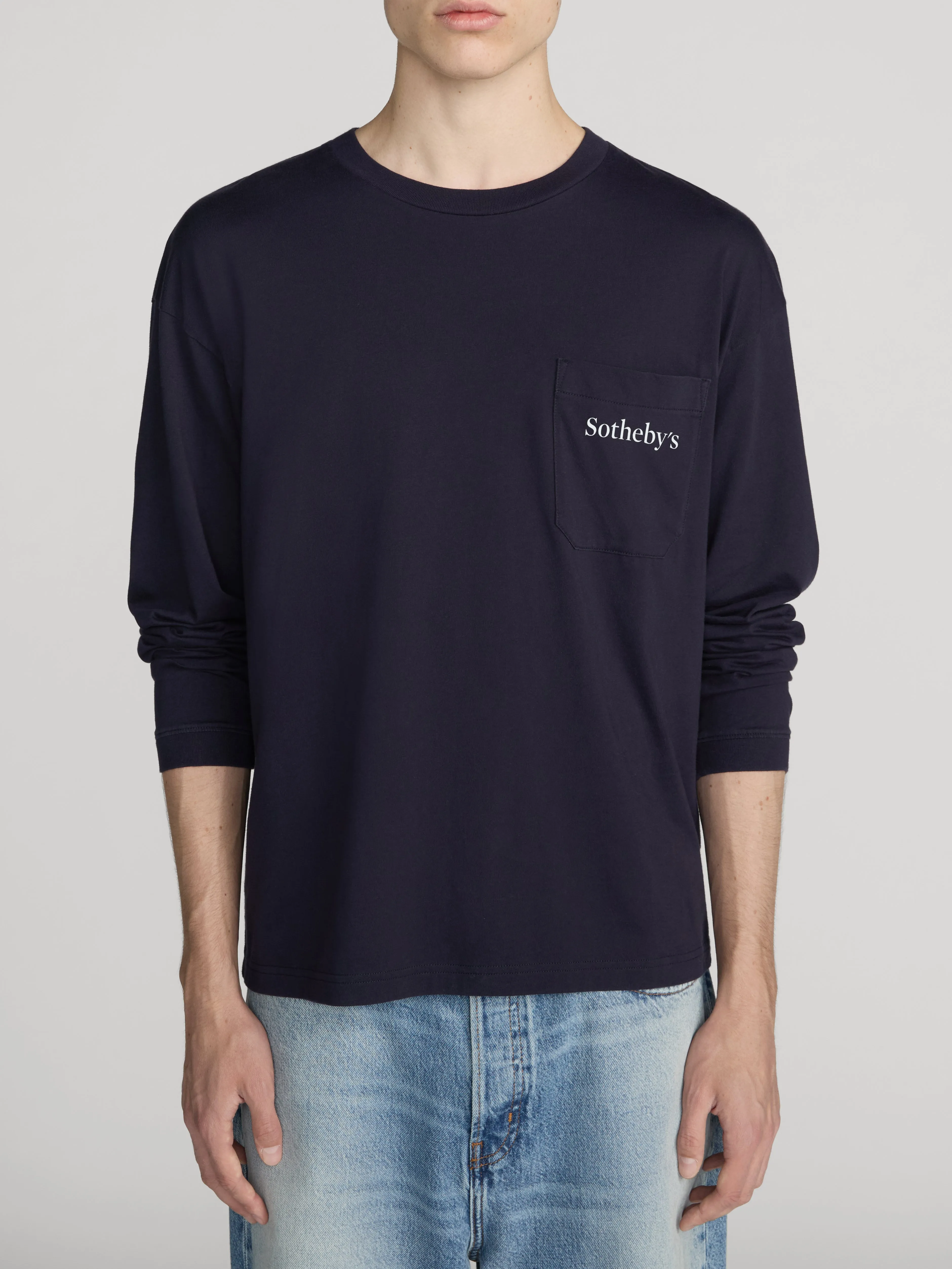Sotheby's Long Sleeve Tee -- Navy Washed sold by Frame Denim product image thumbnail 5