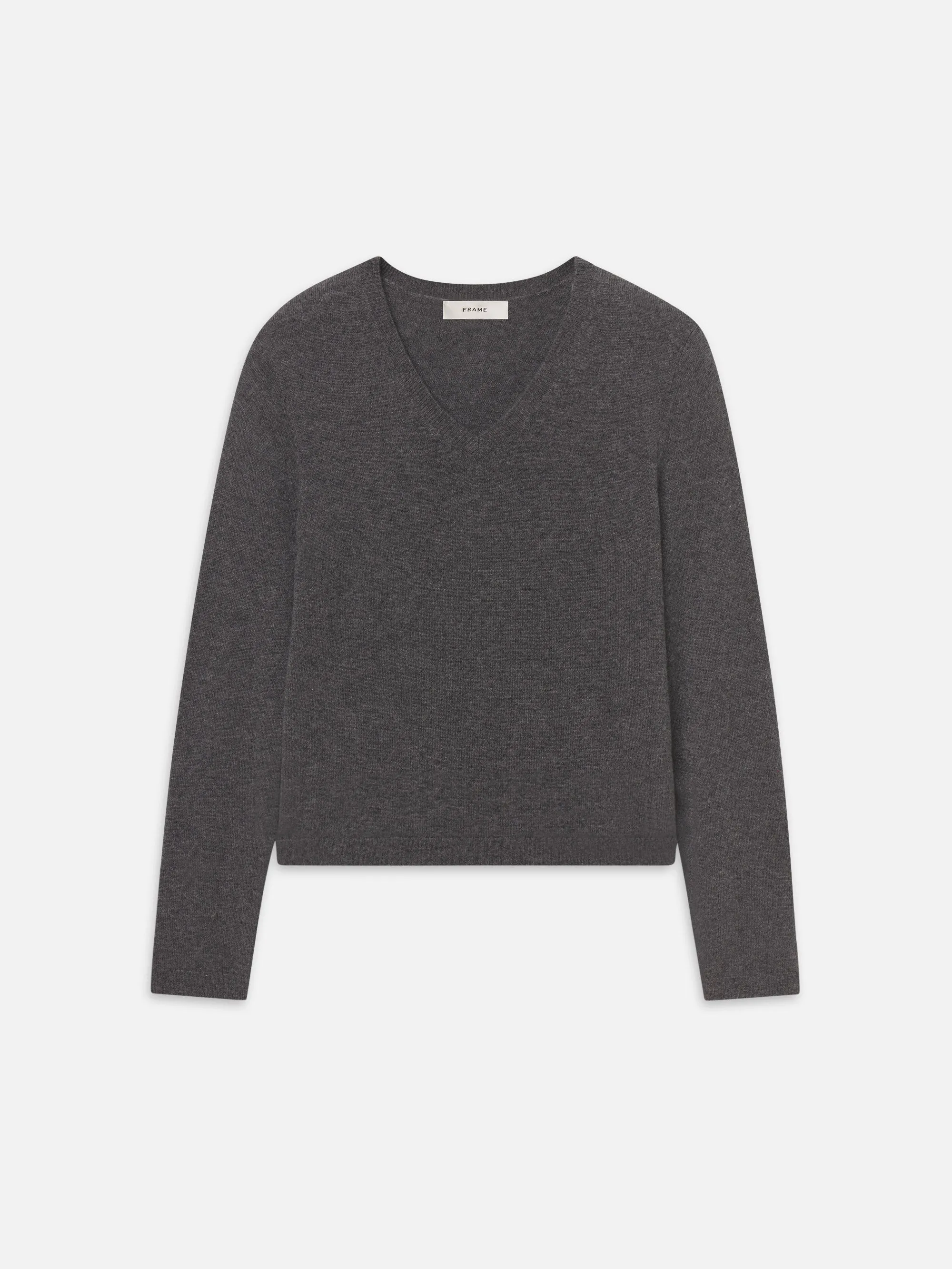 The Everyday Cashmere V Neck -- Heather Grey sold by Frame Denim