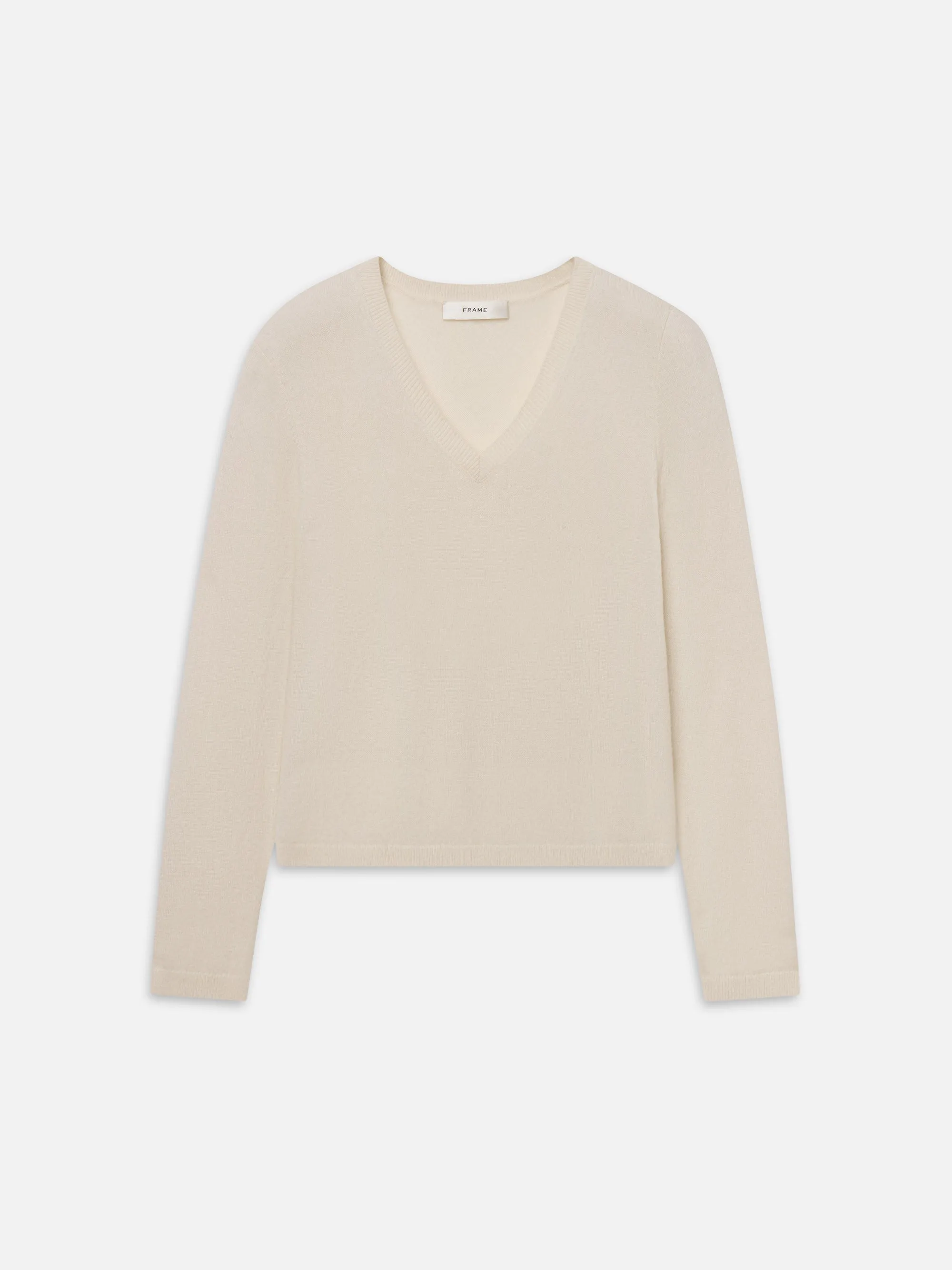 The Everyday Cashmere V Neck -- Cream sold by Frame Denim