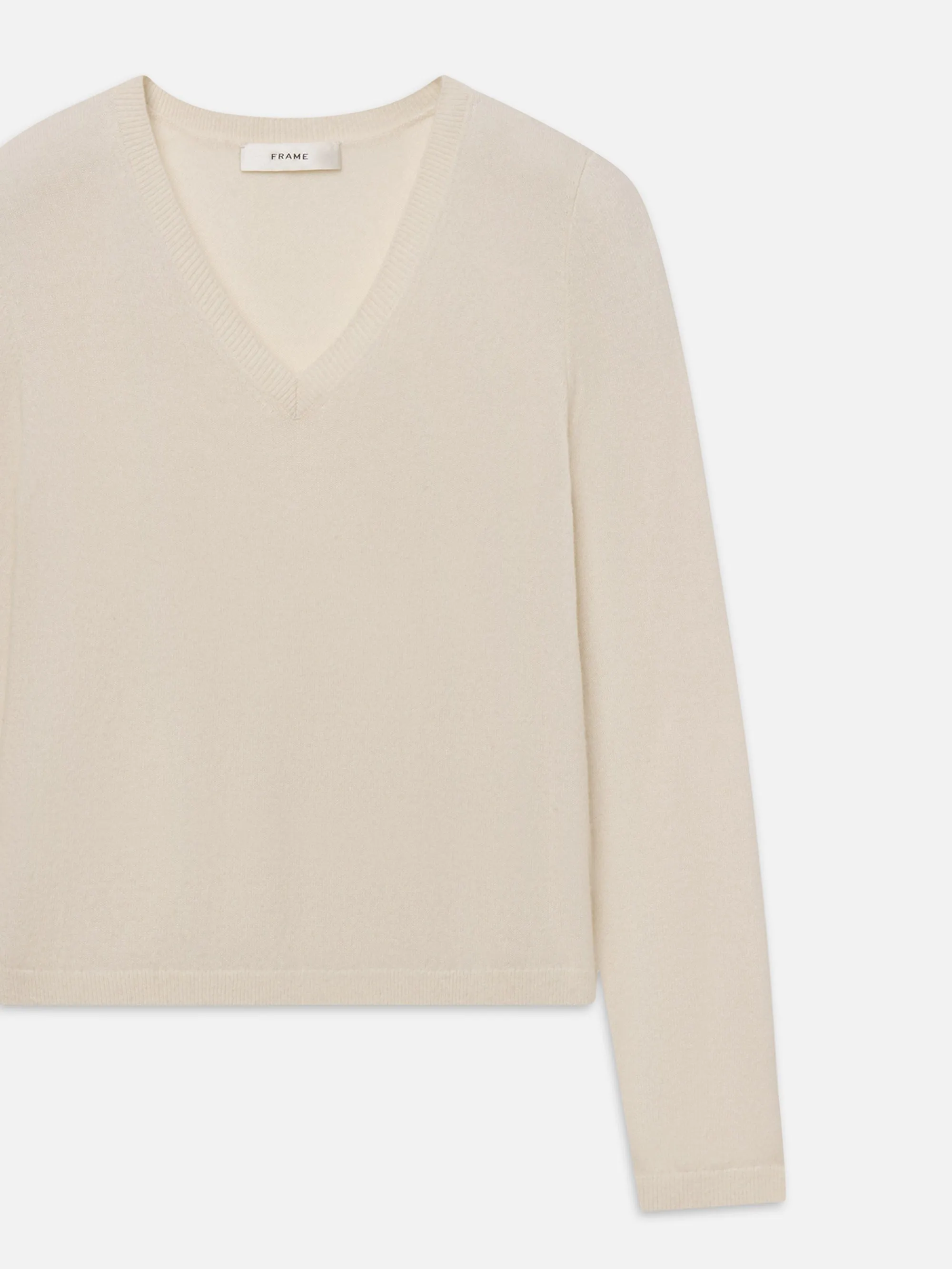 The Everyday Cashmere V Neck -- Cream sold by Frame Denim product image thumbnail 3