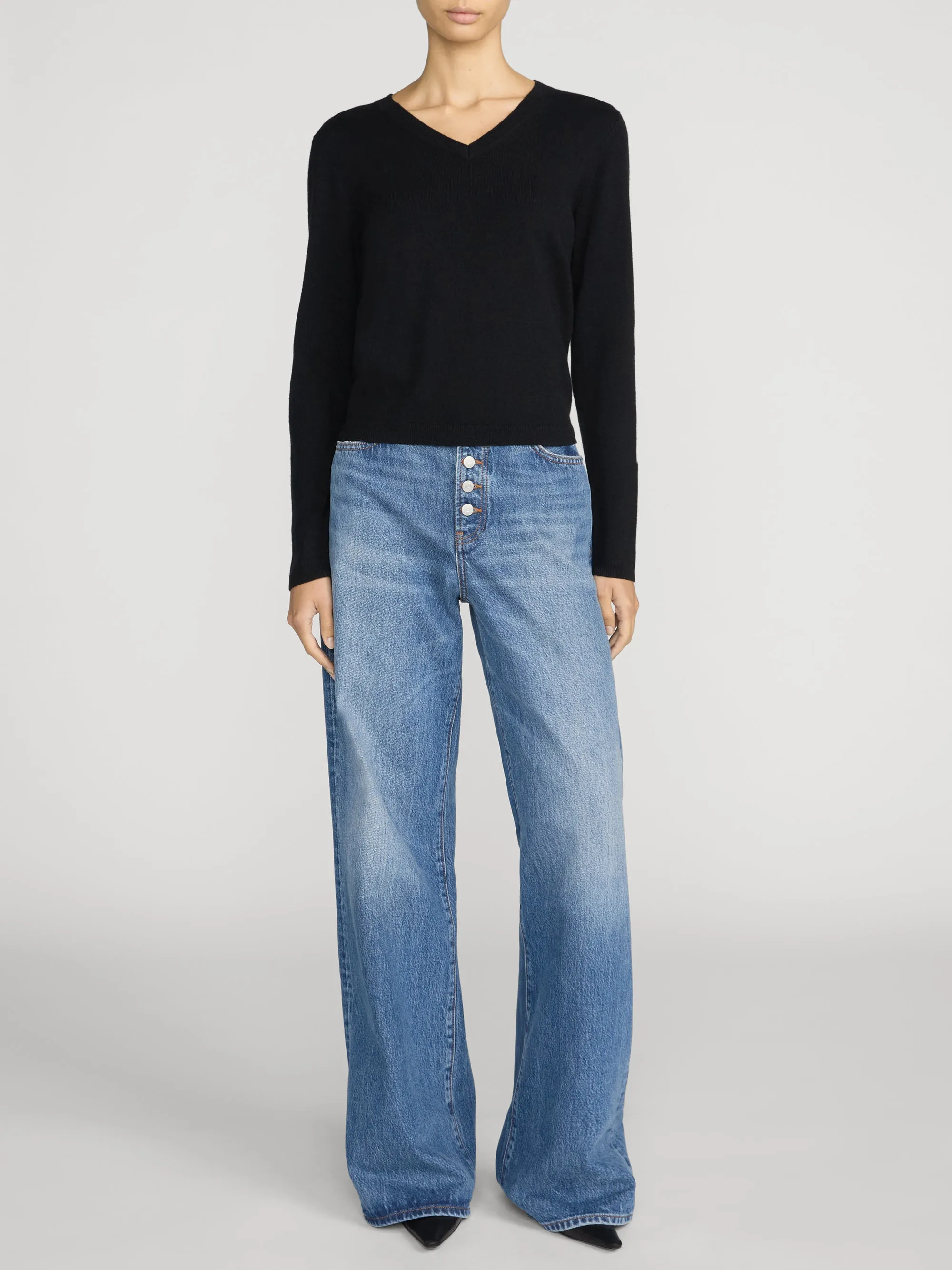 The Everyday Cashmere V Neck -- Black sold by Frame Denim product image thumbnail 2