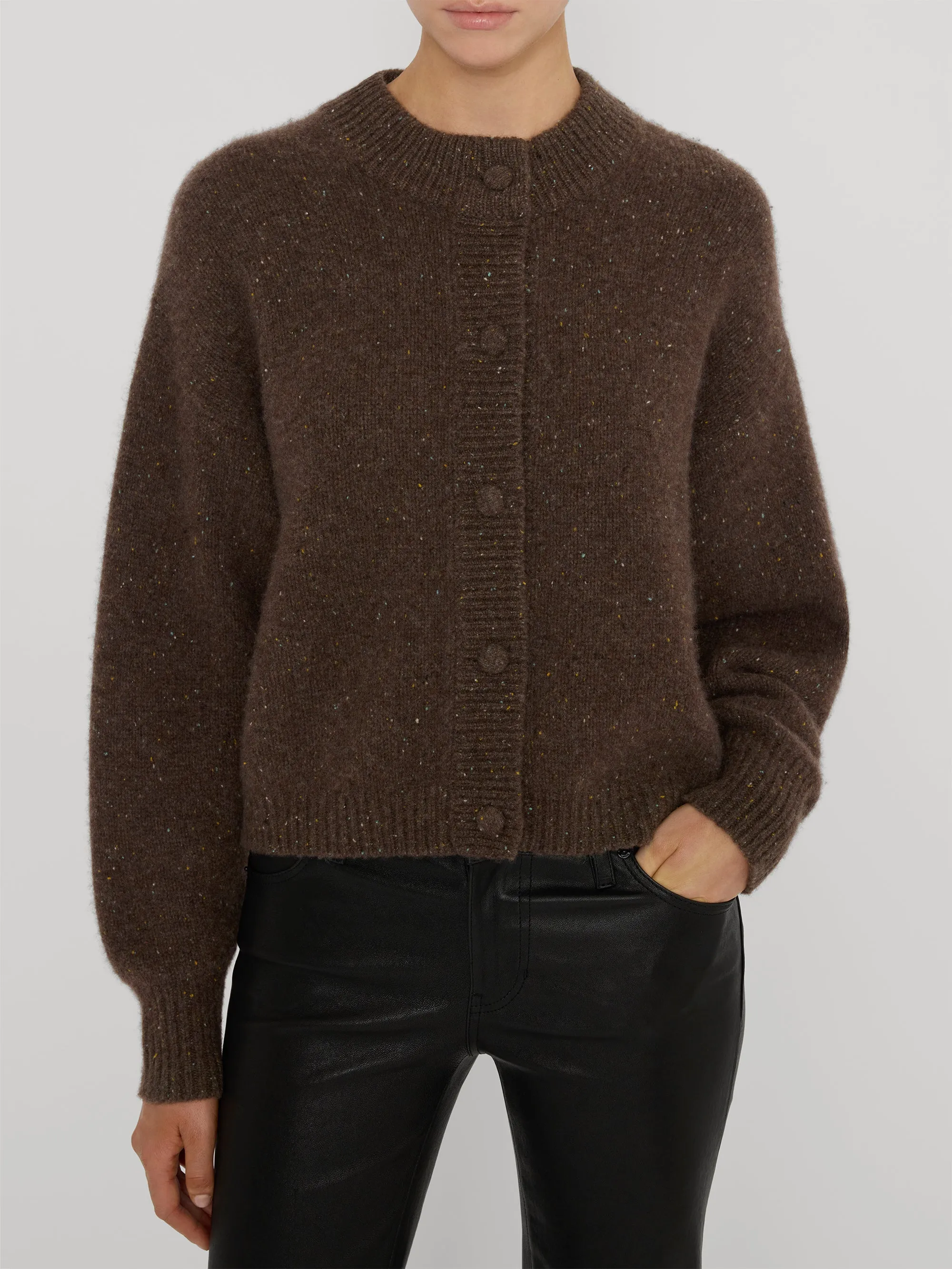 The Cashmere Fleck Cardi -- Brown sold by Frame Denim product image thumbnail 3