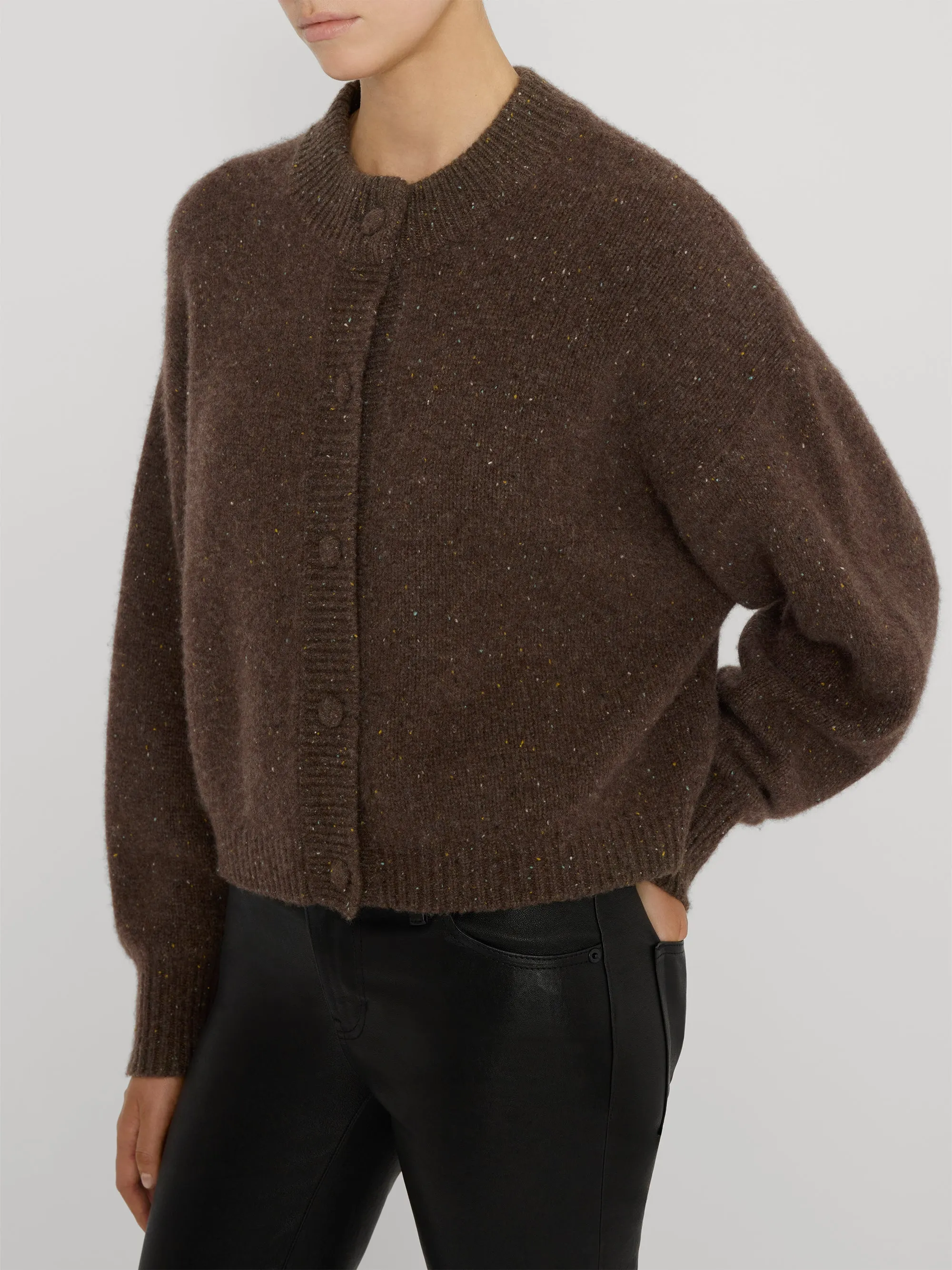 The Cashmere Fleck Cardi -- Brown sold by Frame Denim product image thumbnail 4