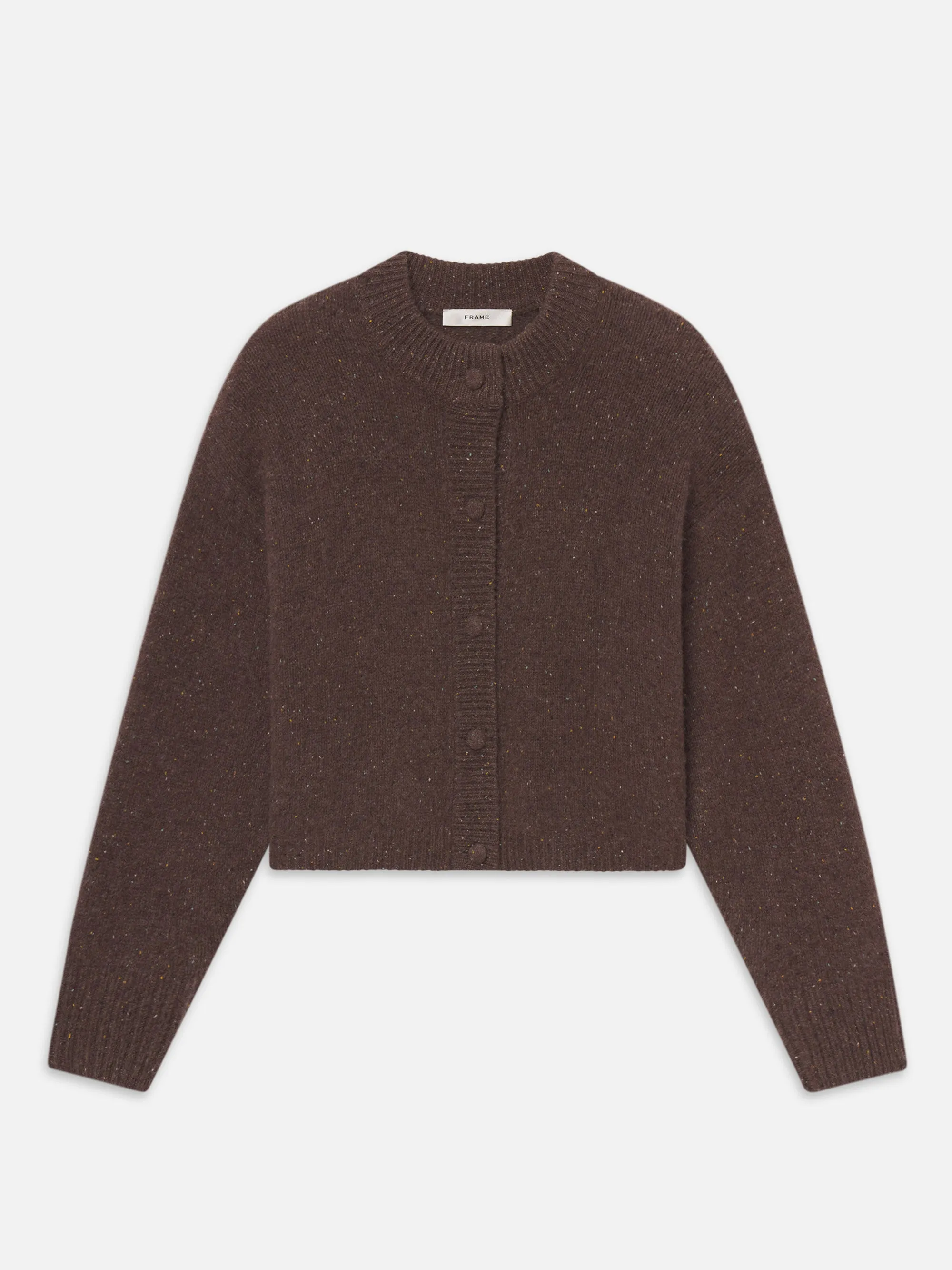 The Cashmere Fleck Cardi -- Brown sold by Frame Denim
