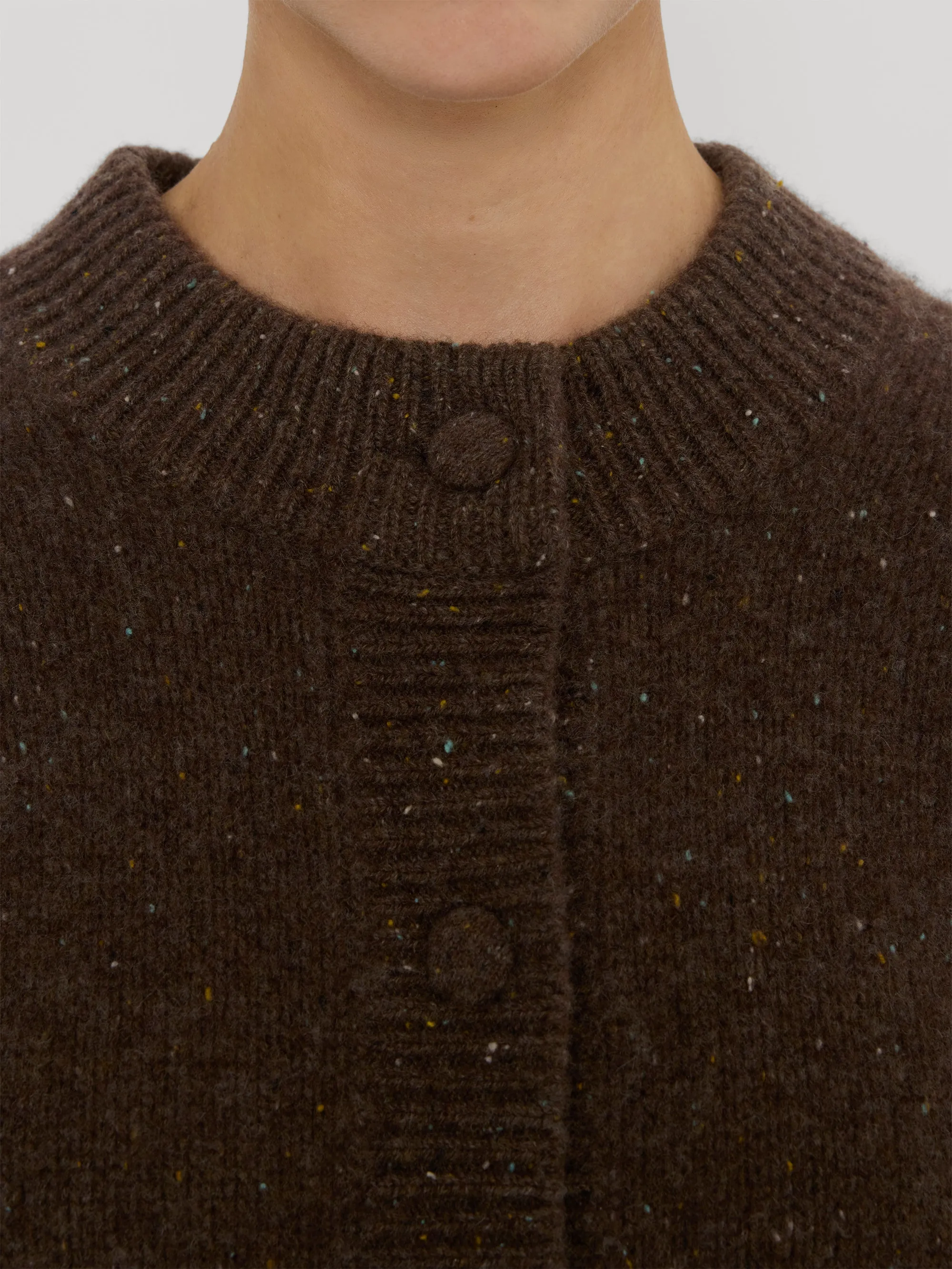 The Cashmere Fleck Cardi -- Brown sold by Frame Denim product image thumbnail 5