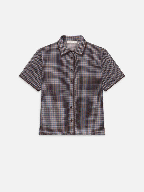 The Essential Top -- Chestnut Multi Plaid made by Frame Denim