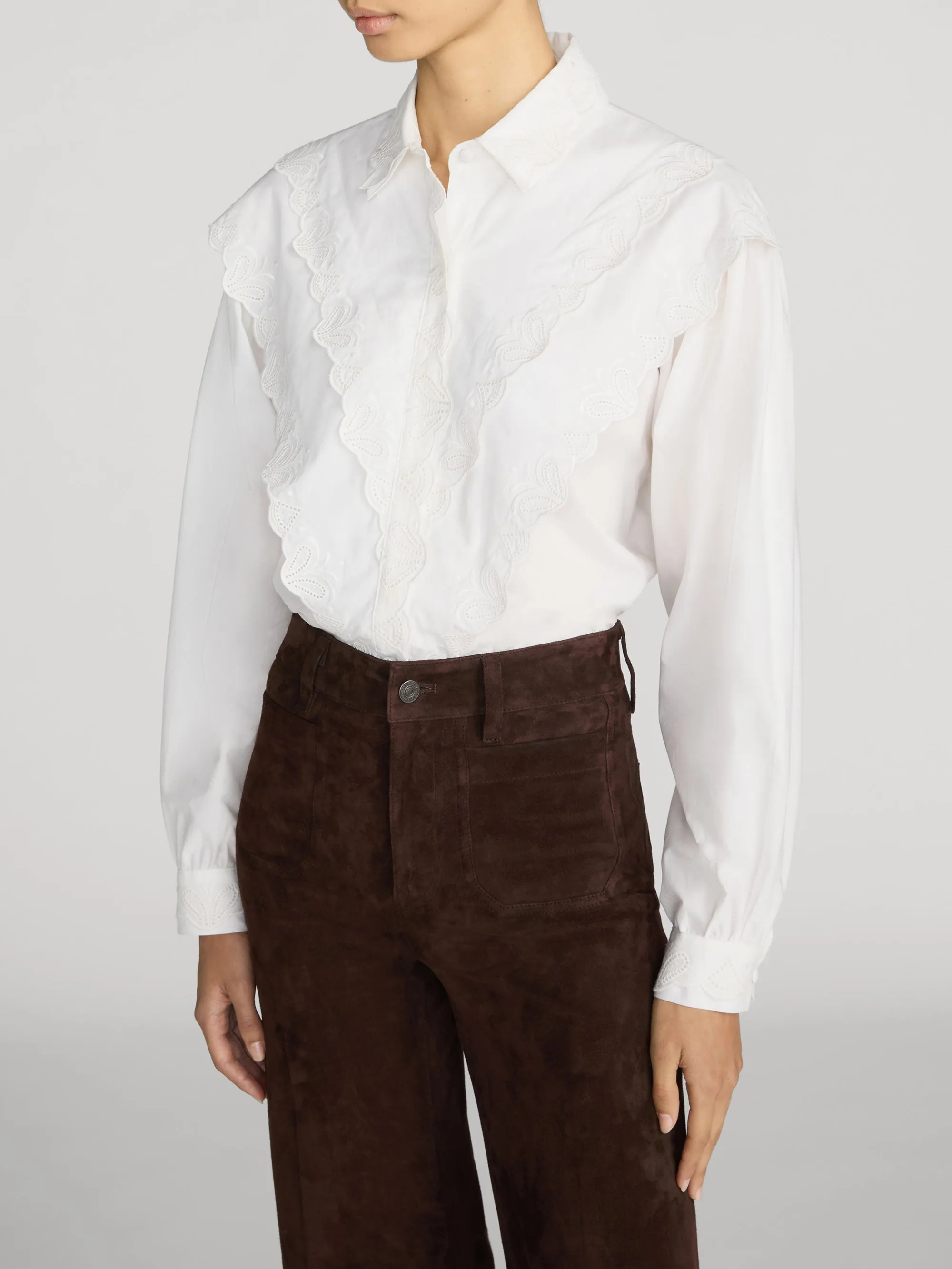 The Poplin Equestrian Shirt -- White sold by Frame Denim product image thumbnail 4