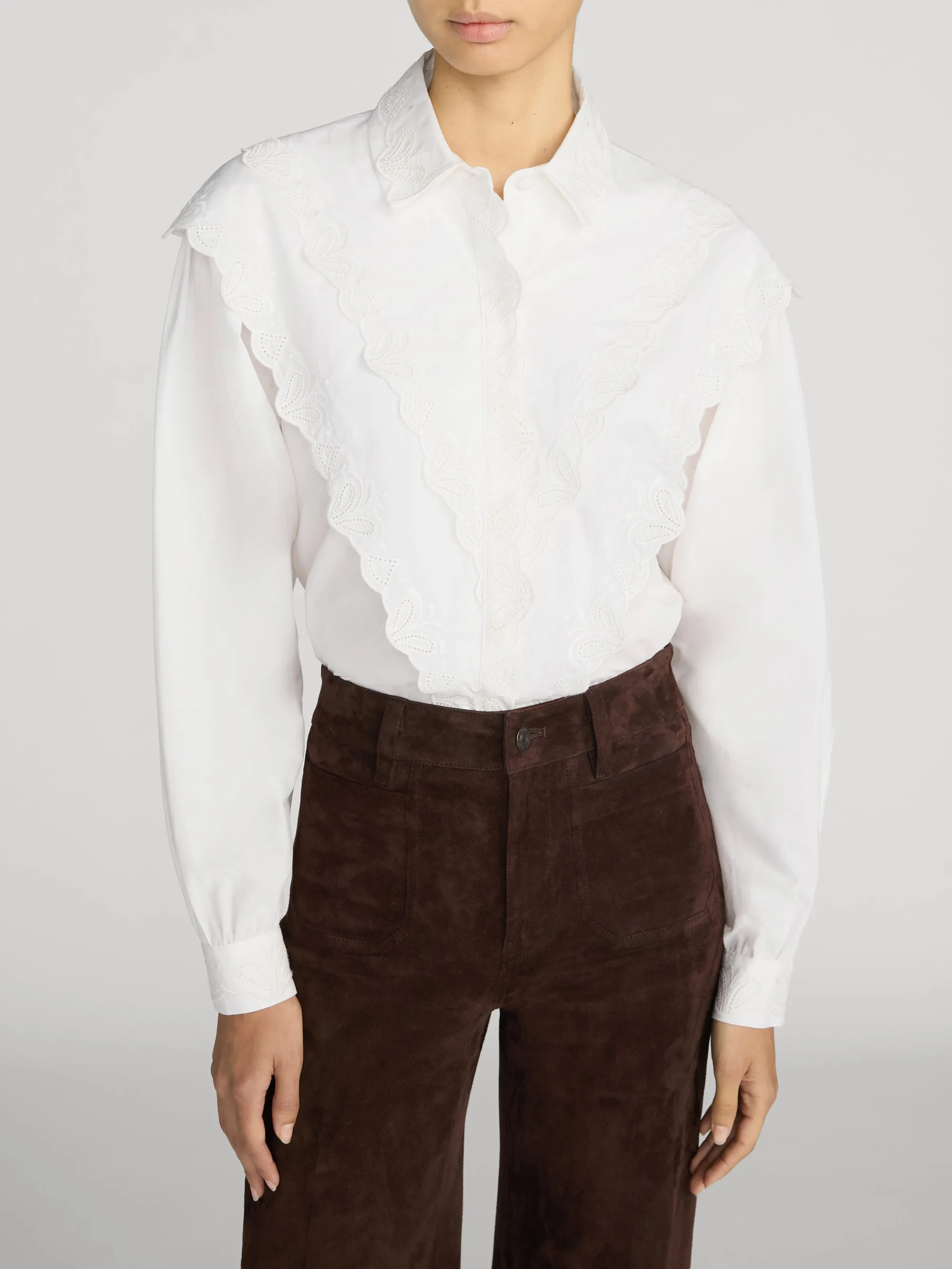 The Poplin Equestrian Shirt -- White sold by Frame Denim product image thumbnail 3
