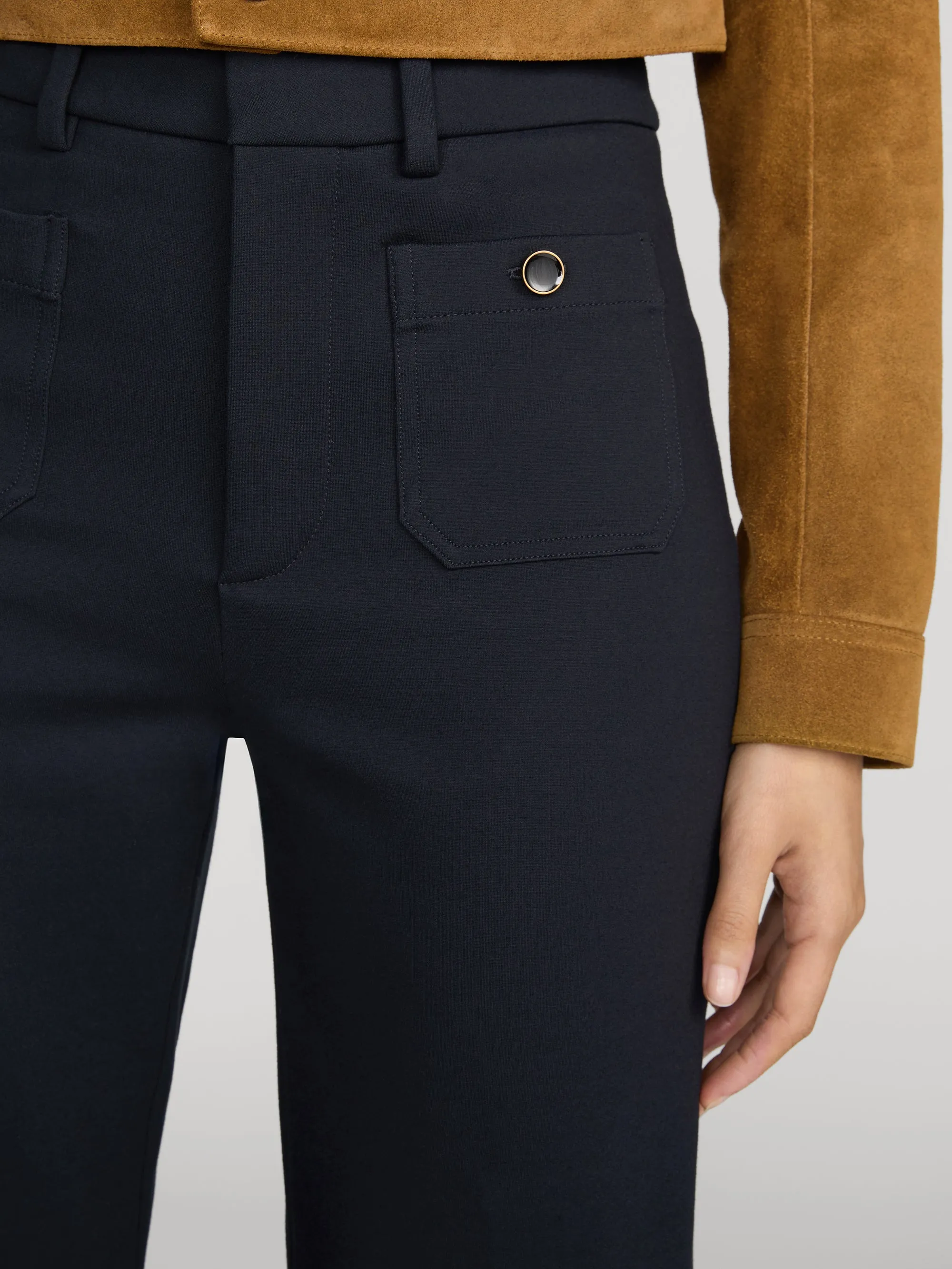 The Flare Trouser Shrunken Pocket -- Navy sold by Frame Denim product image thumbnail 5
