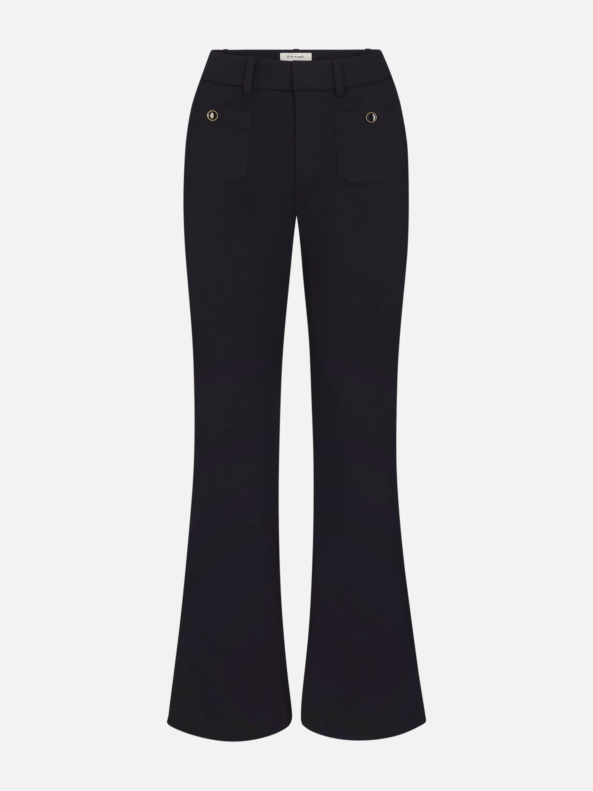 The Flare Trouser Shrunken Pocket -- Navy sold by Frame Denim