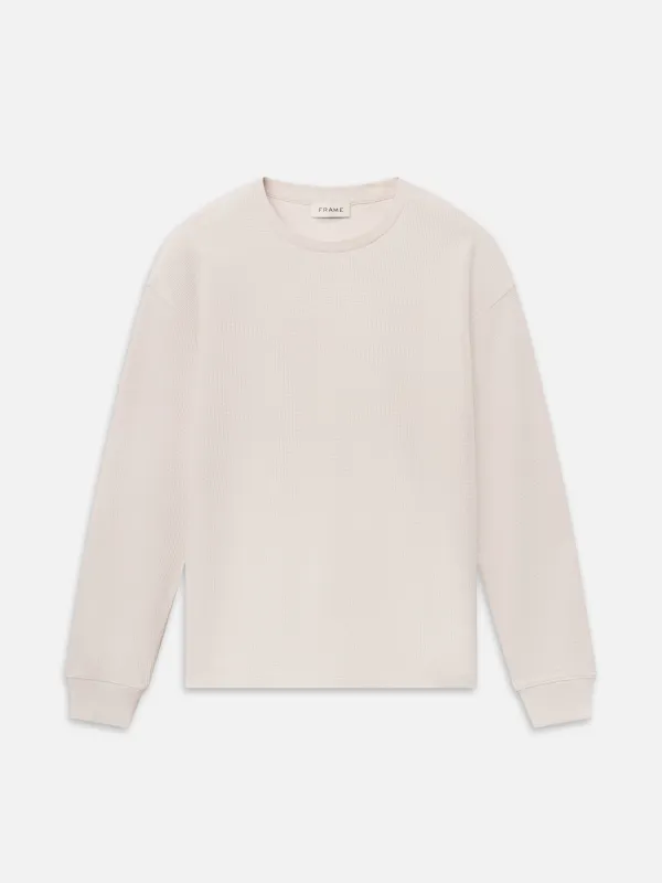 Long Sleeve Waffle Tee -- Warm Cream made by Frame Denim