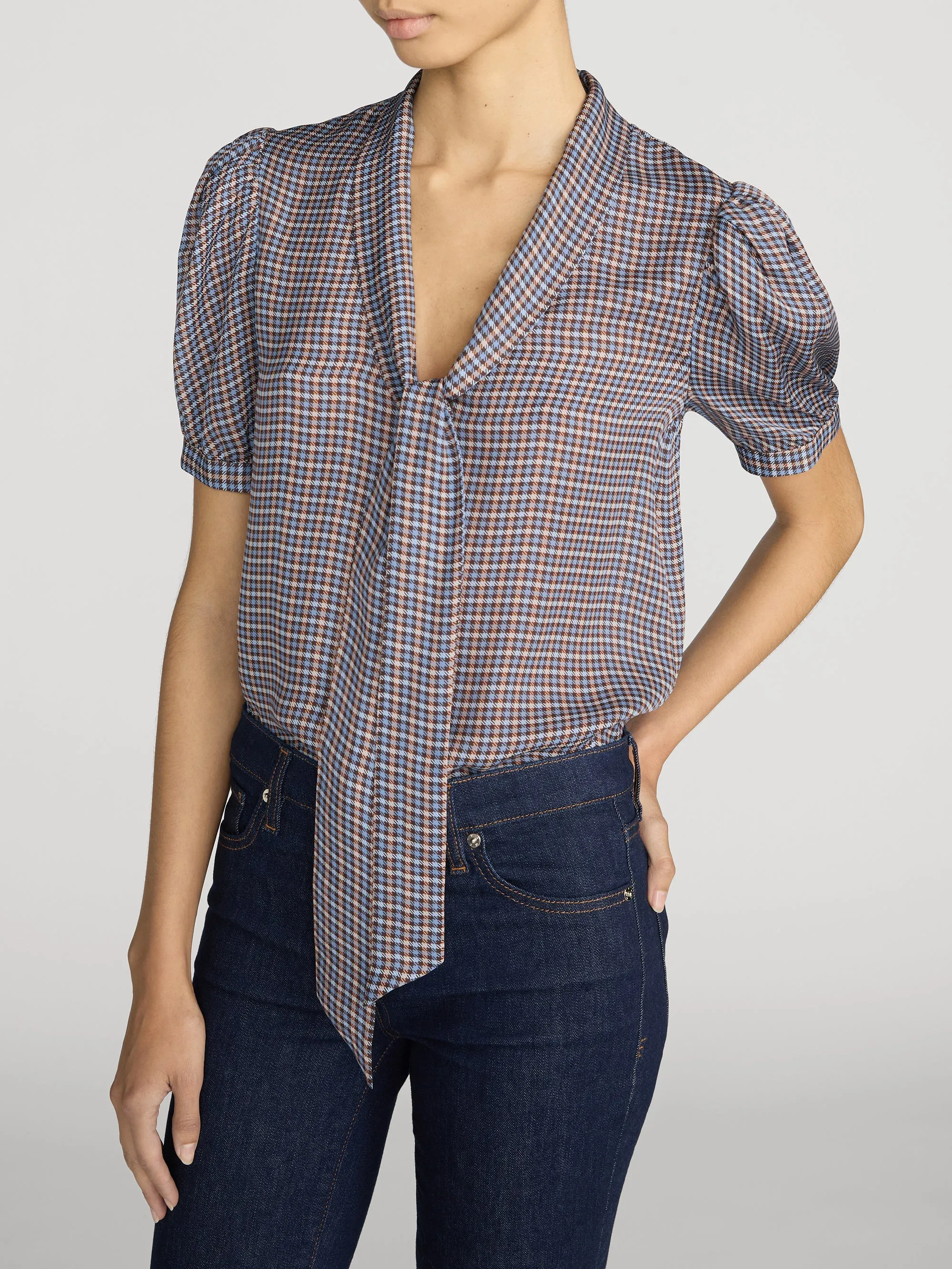 The Sonnet Blouse -- Chestnut Multi Plaid sold by Frame Denim product image thumbnail 4