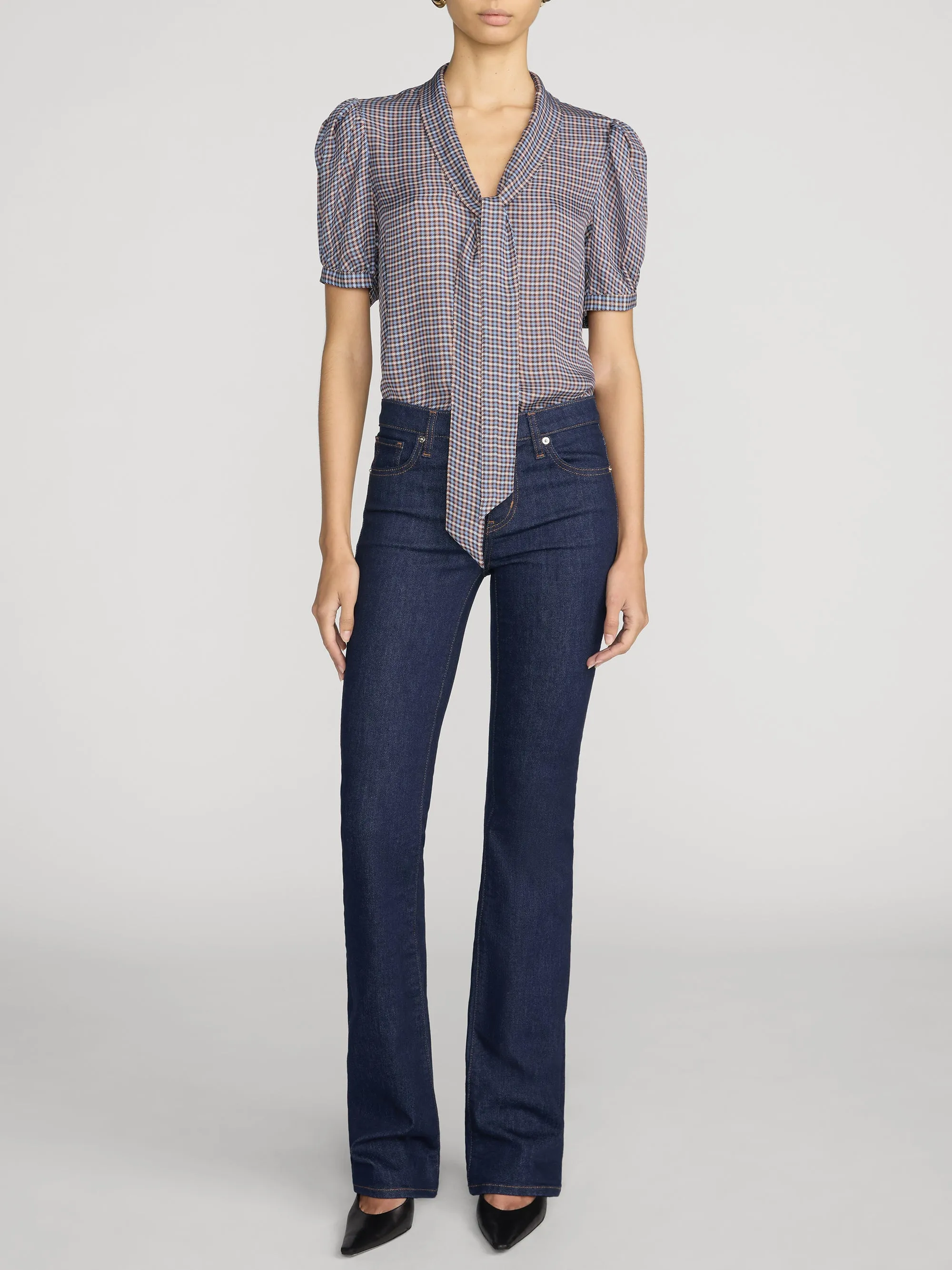 The Sonnet Blouse -- Chestnut Multi Plaid sold by Frame Denim product image thumbnail 2