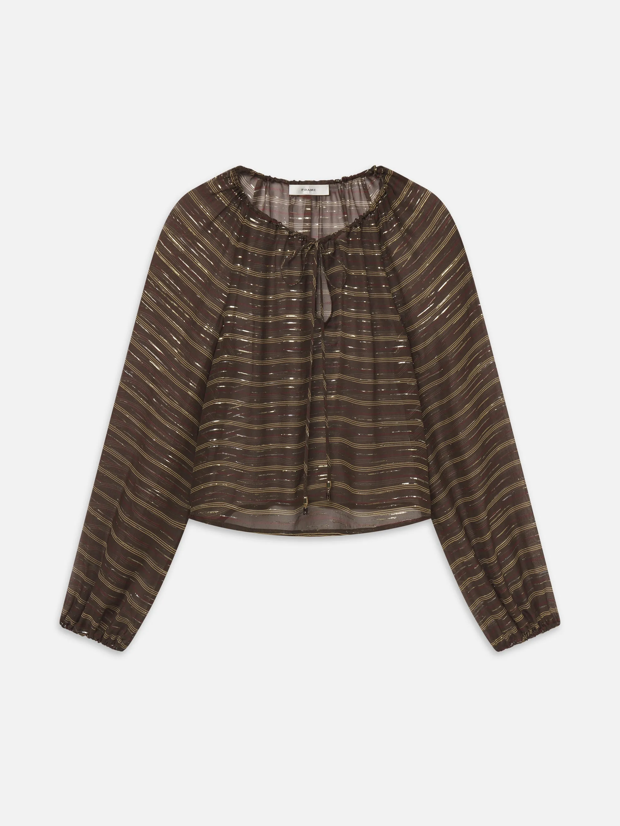 The Balloon Blouse -- Oakwood Multi sold by Frame Denim