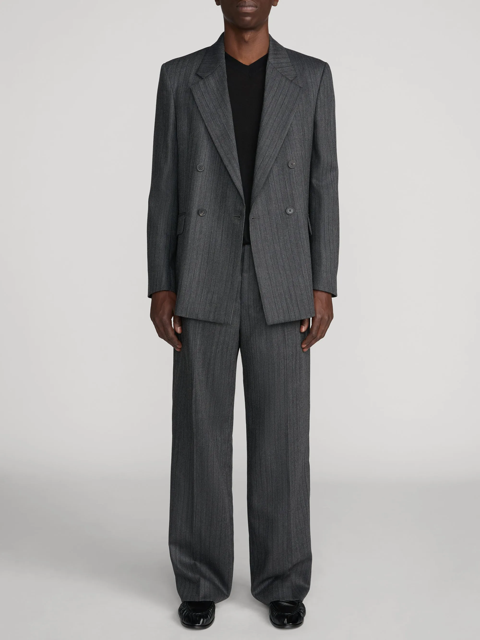 Wide Leg Trousers -- Grey Stripe sold by Frame Denim product image thumbnail 2