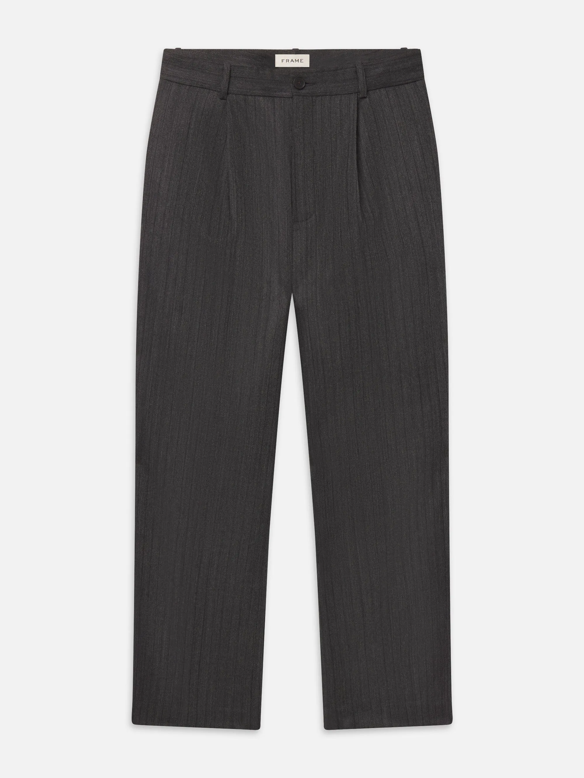 Wide Leg Trousers -- Grey Stripe sold by Frame Denim