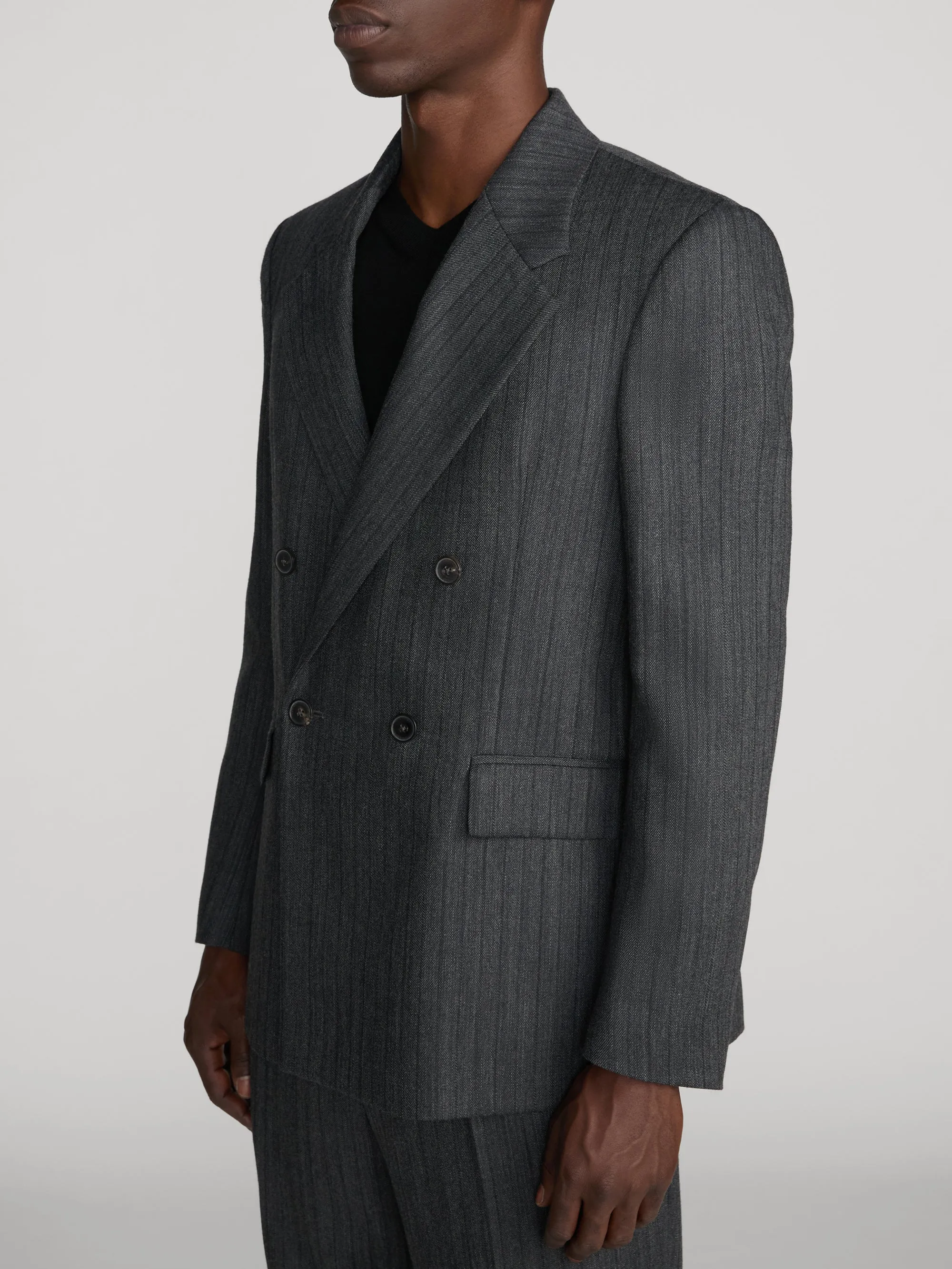 Wide Leg Trousers -- Grey Stripe sold by Frame Denim product image thumbnail 4
