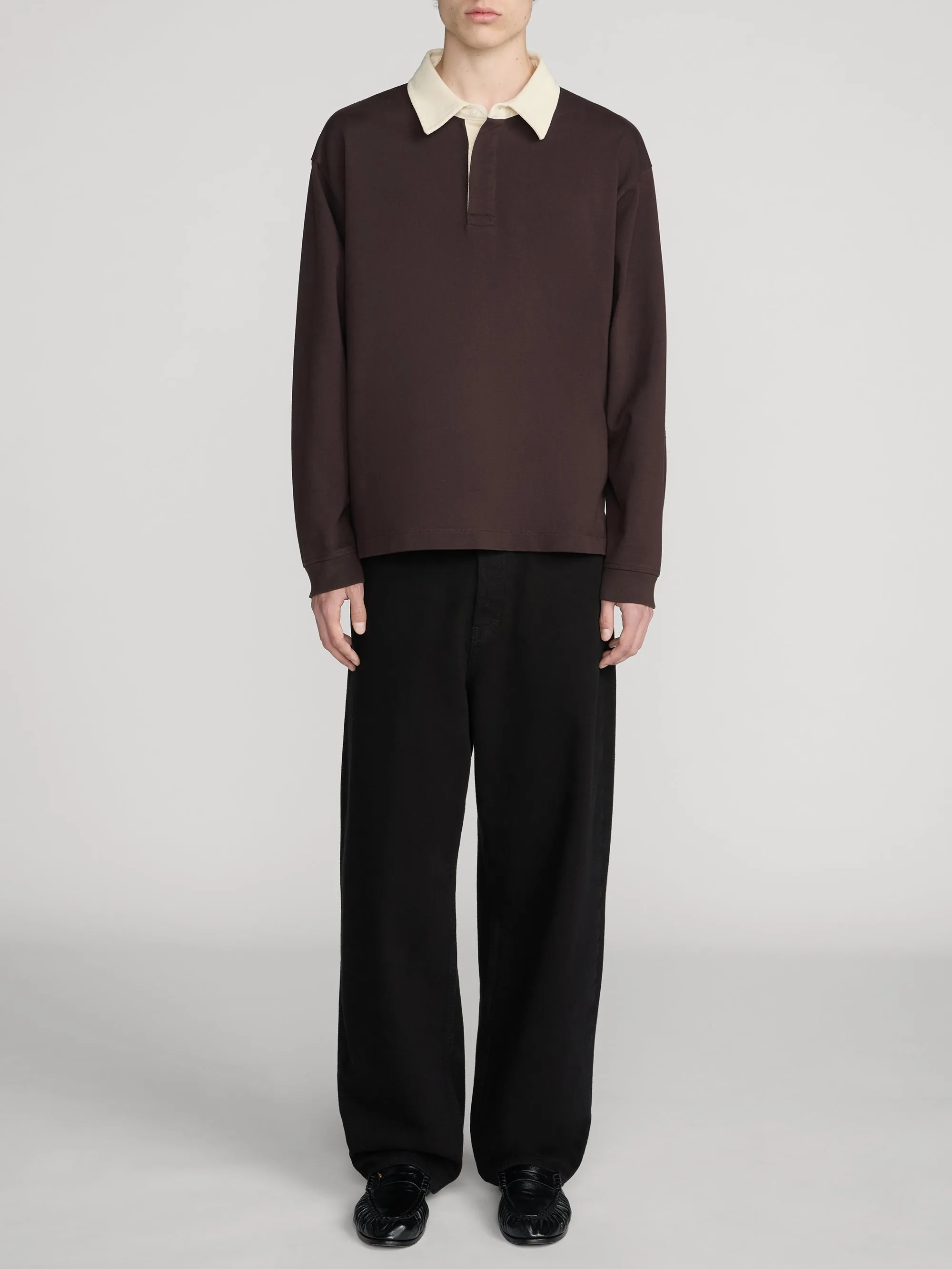 Rugby Polo Shirt -- Deep Brown sold by Frame Denim product image thumbnail 2